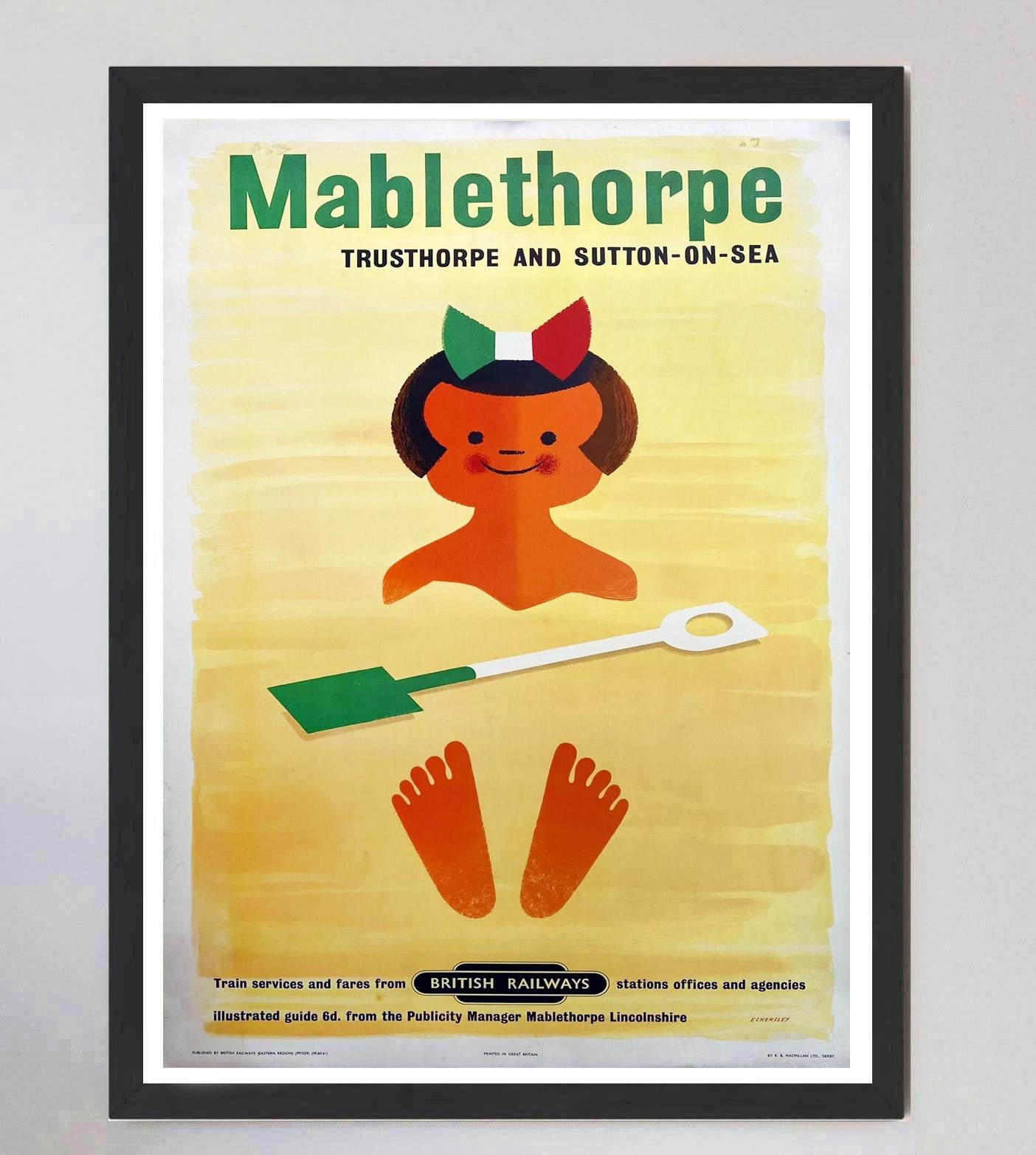 Mablethorpe - Tom Eckerlsey British Railways Póster original de época mediados del siglo XX en venta