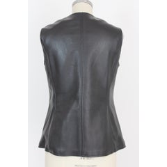 Mabrun Vintage Black Leather Biker Vest