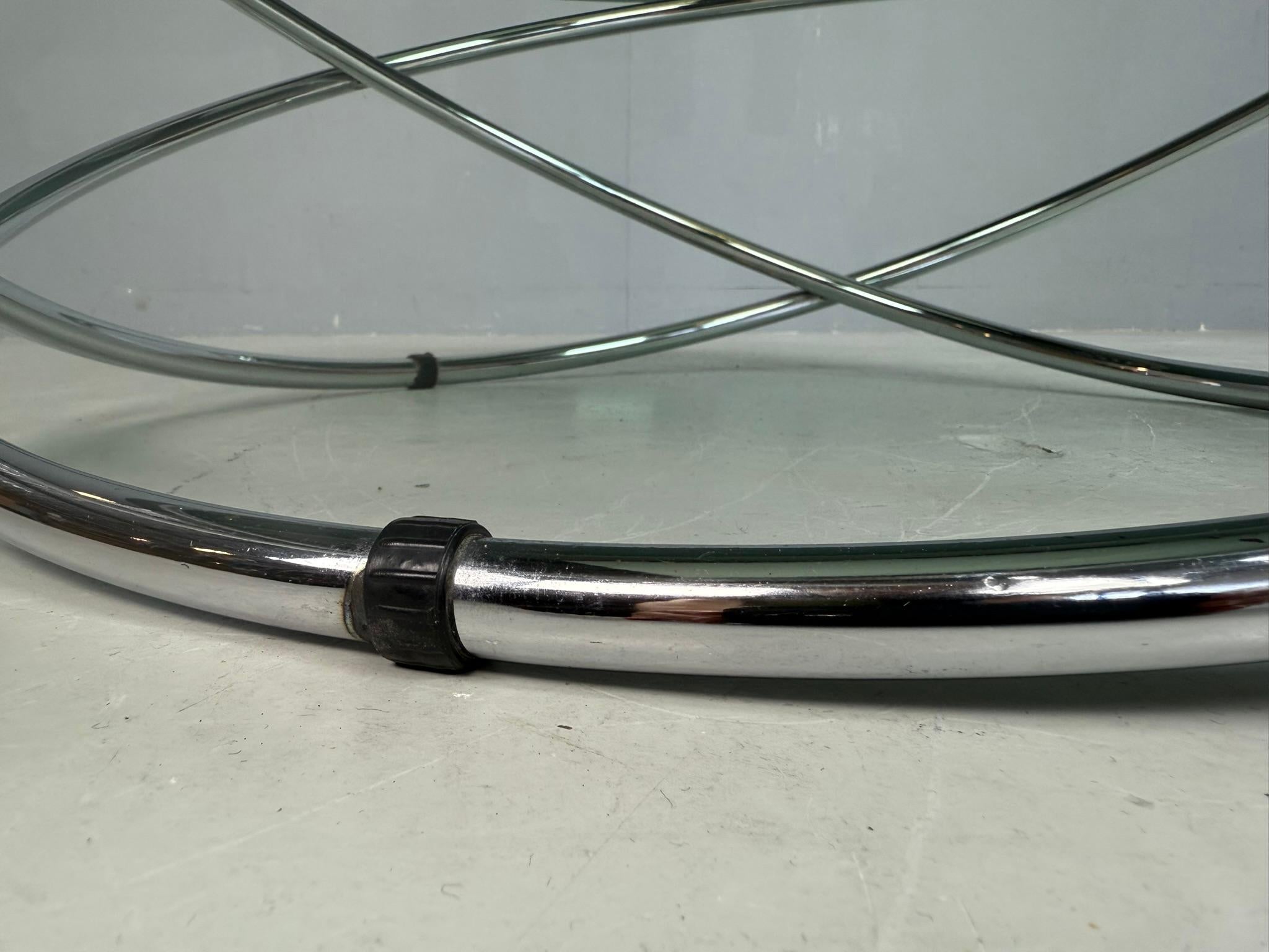 Table basse en chrome et verre fumé de Miniforms, Italie, années 1970 en vente 9