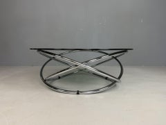Mac chrome and smoked glass Coffee Table from Miniforms, Italy, 1970s