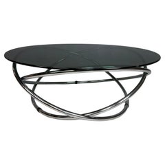 Mac Couchtisch aus Chrom und Rauchglas, Miniforms, Italien, 1970er Jahre