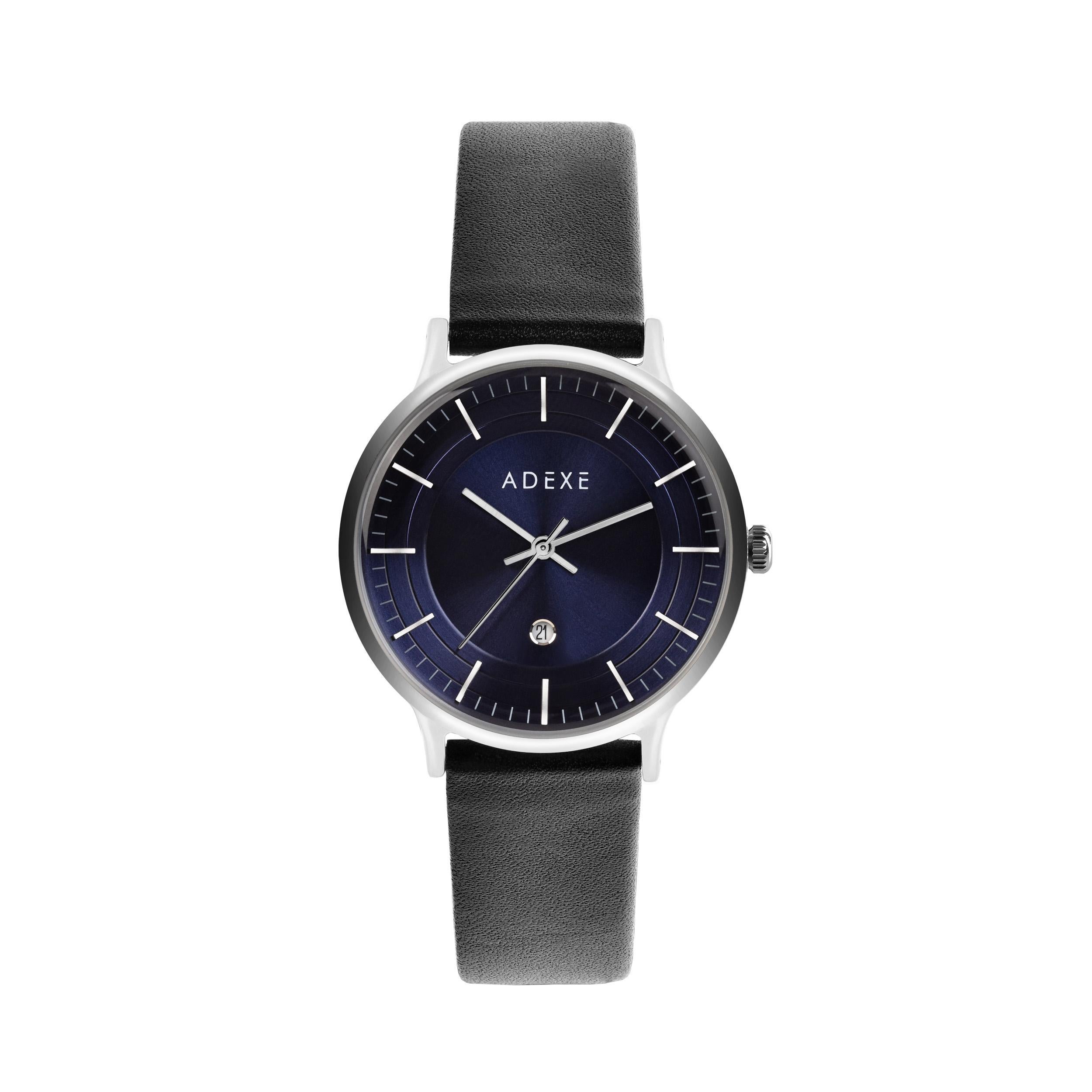 MAC - Classic Plain Dial Leather Blue Quartz Watch 'Complimentary Extra Straps' In New Condition For Sale In Tsuen Wan District, HK