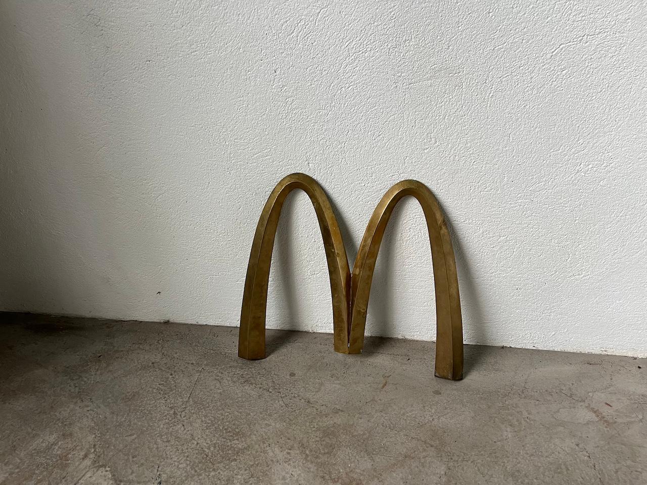 Mid-Century Modern  Mac Donald's sign in solid brass, circa 1970