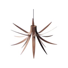 Mac Master "Iris" Walnut Organic British Ceiling Lamp, United Kingdom, 2018