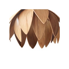 Mac Master "Lotus Bud" Oakwood Organic Brown British Ceiling Lamp, 2018