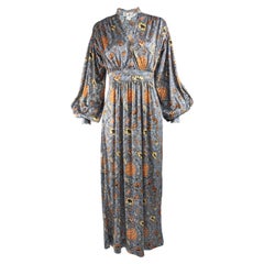 Mac Tac 1970er Jahre Vintage Maxikleid mit Puffärmeln