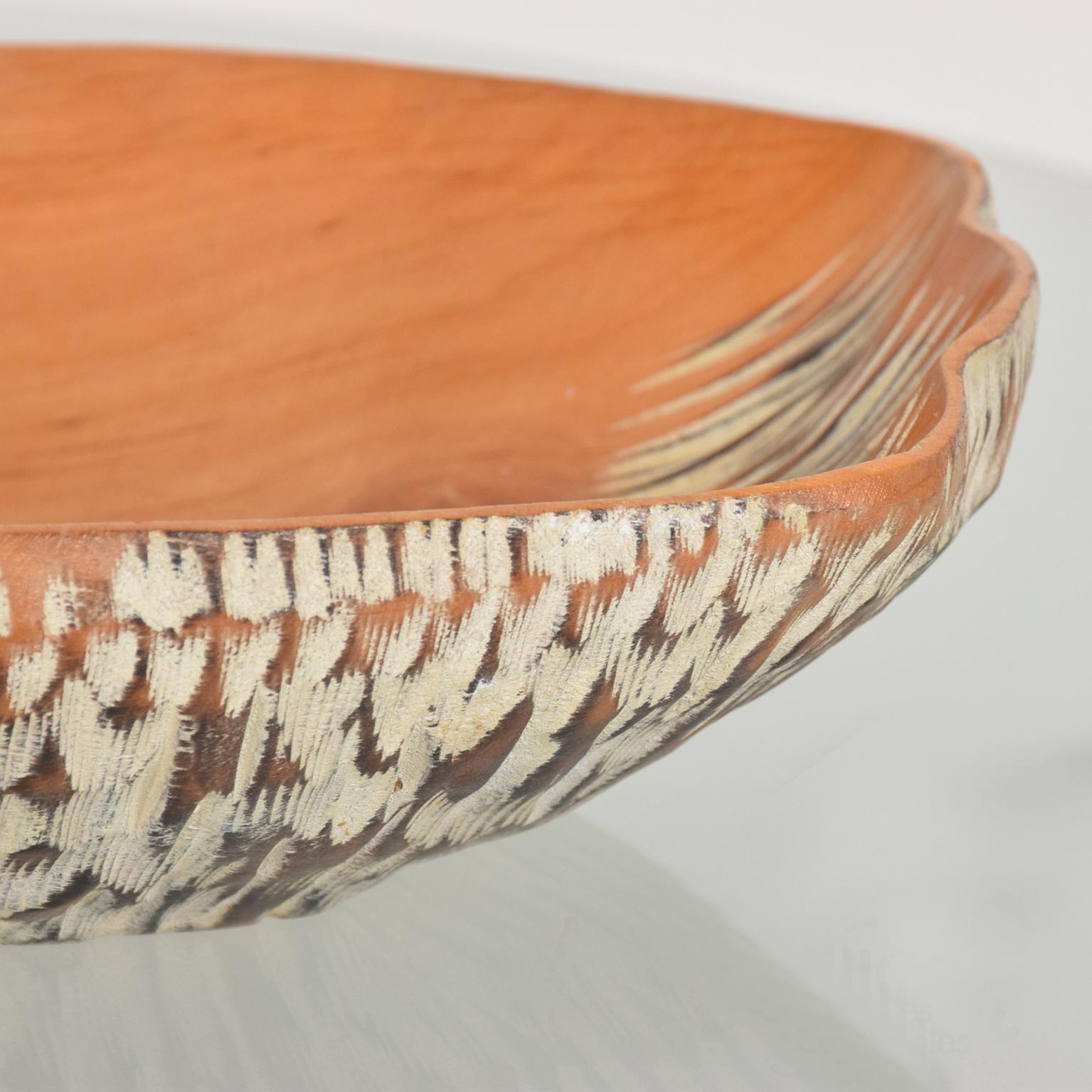 1960s Macabo Cusano Aldo Tura Carved Wood Serving Dish Milan Italy For Sale 1