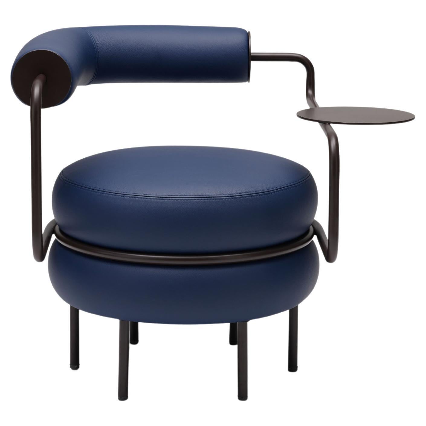 Macaron, One-Armed Mid-Century Modern Leather Chair
