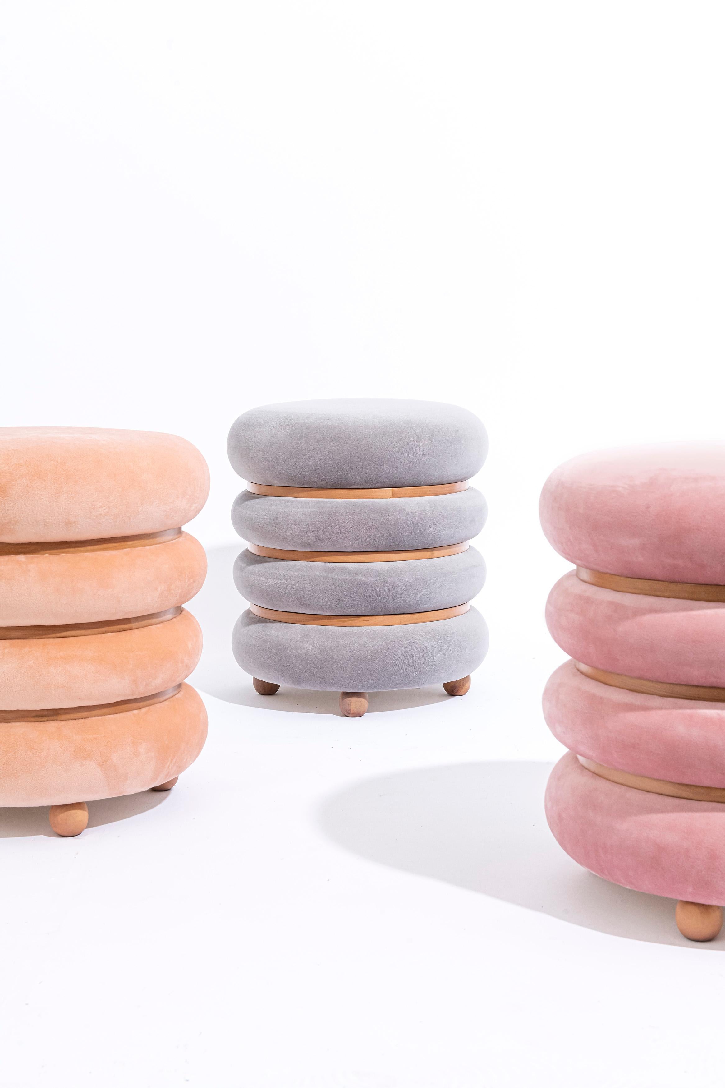 Macaron stool designed by Daniel Basso and Estudio Florida, Argentina, 2022 In New Condition For Sale In Buenos Aires, Buenos Aires