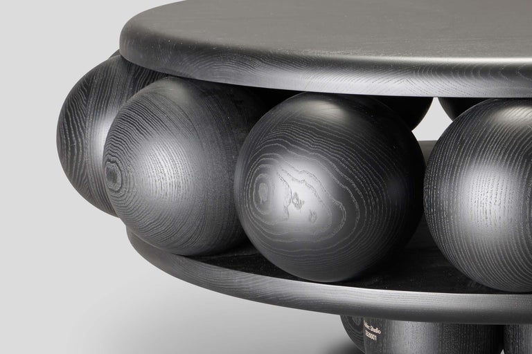 Modern Macaroon Coffee Table by Lara Bohinc in Black Stained Wood, in stock For Sale