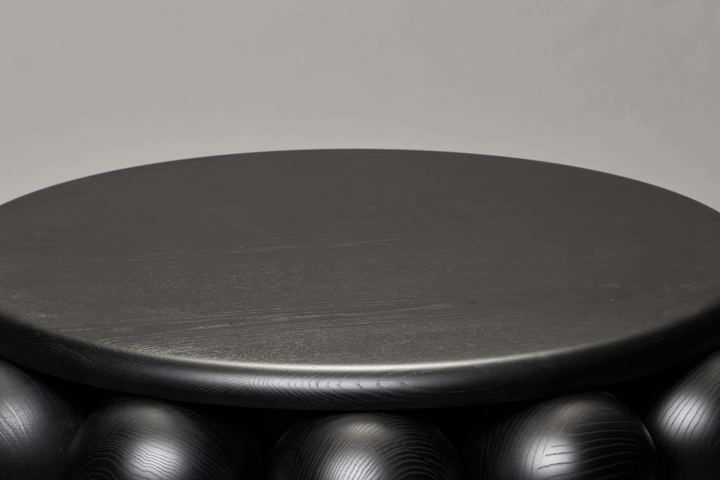 Modern Sculptural Macaroon Coffee Table by Lara Bohinc in Black Stained Wood, in stock For Sale