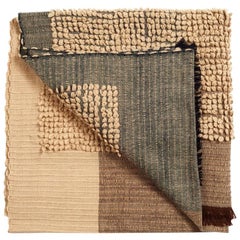 Macaroon Plush Handloom Throw / Blanket in Neutral Shades of Creams & Browns