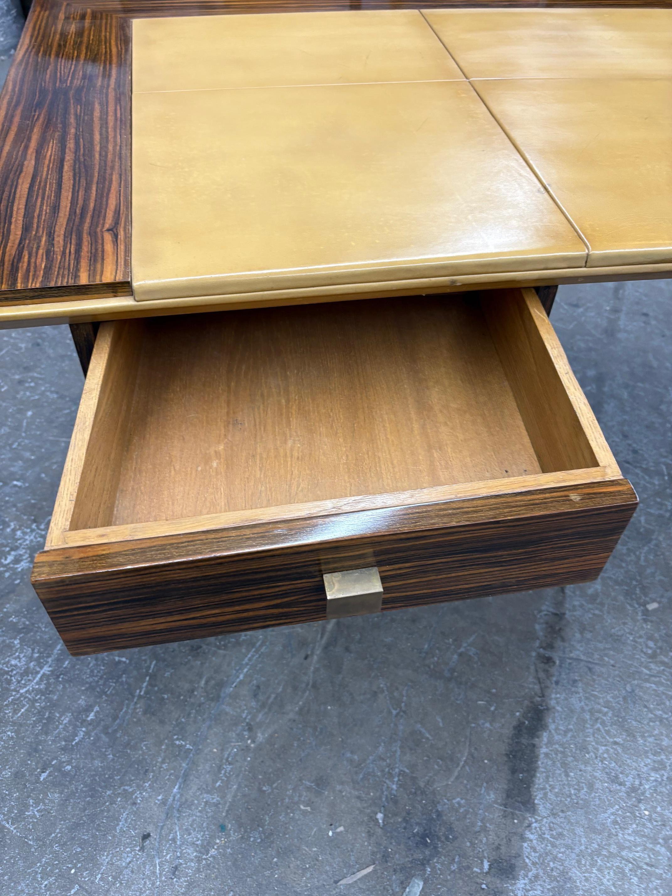Macassar and Bronze Desk Attributed to Marc Du plantier For Sale 4