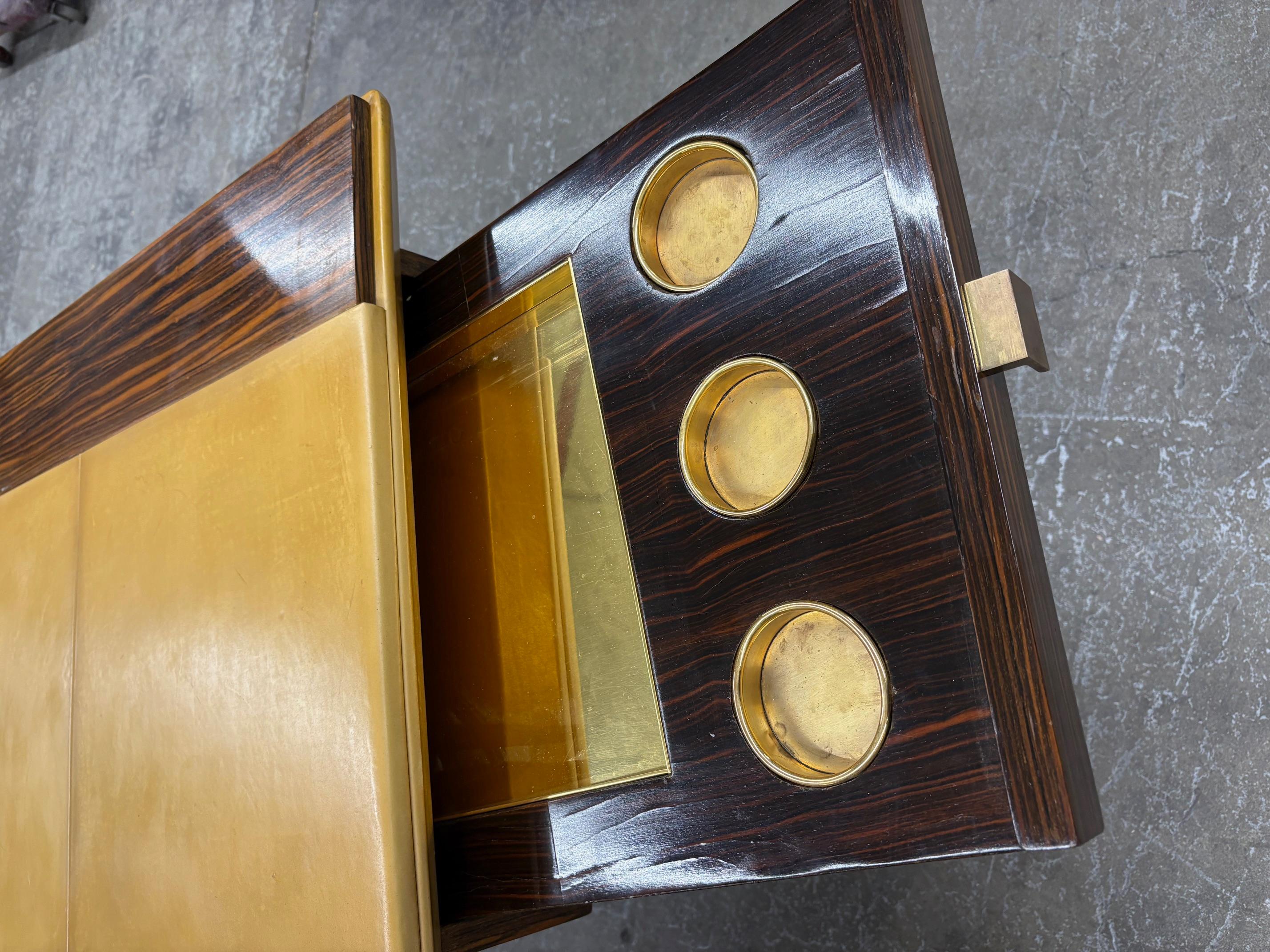 Macassar and Bronze Desk Attributed to Marc Du plantier For Sale 5