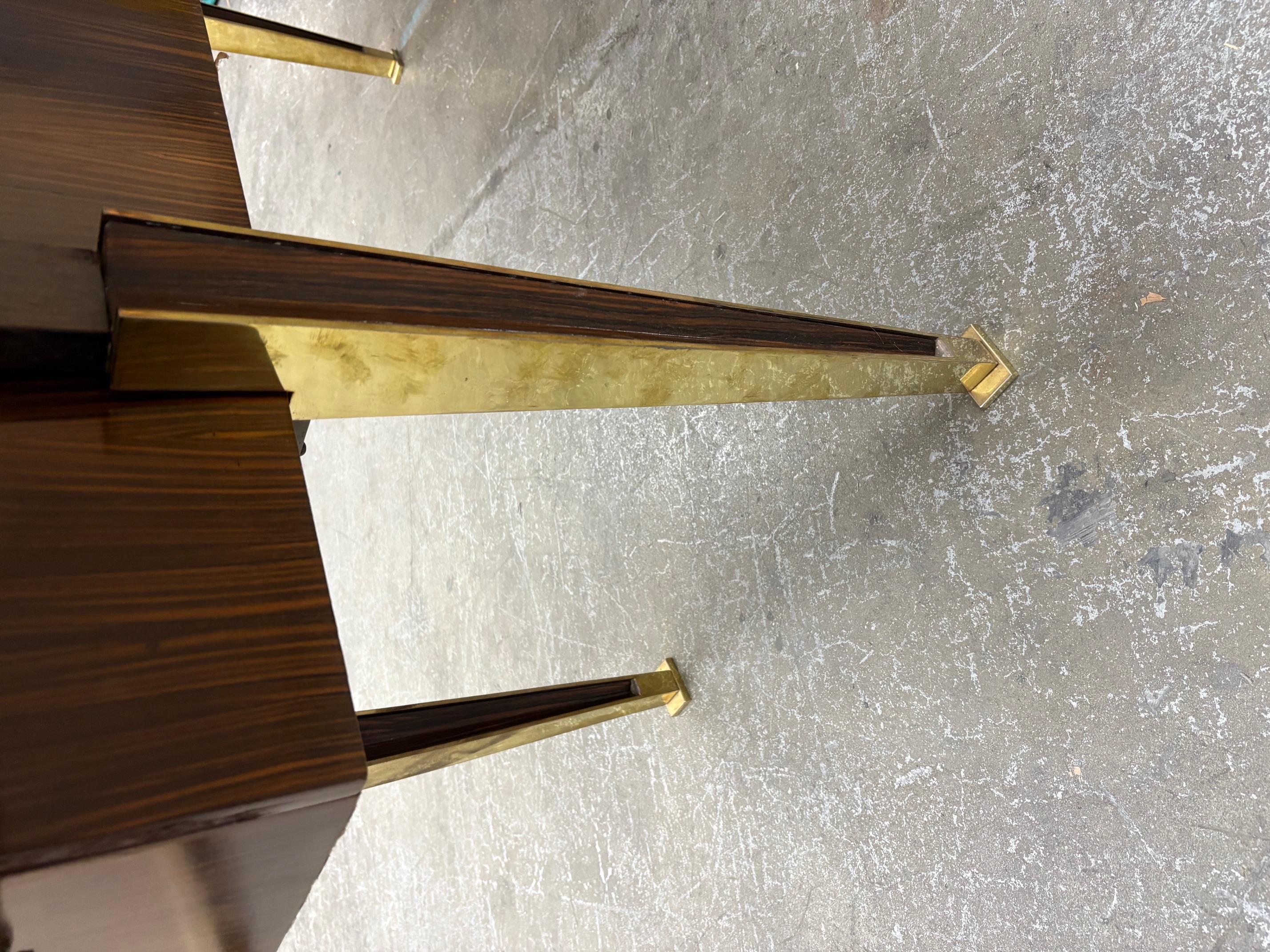 Macassar and Bronze Desk Attributed to Marc Du plantier For Sale 7