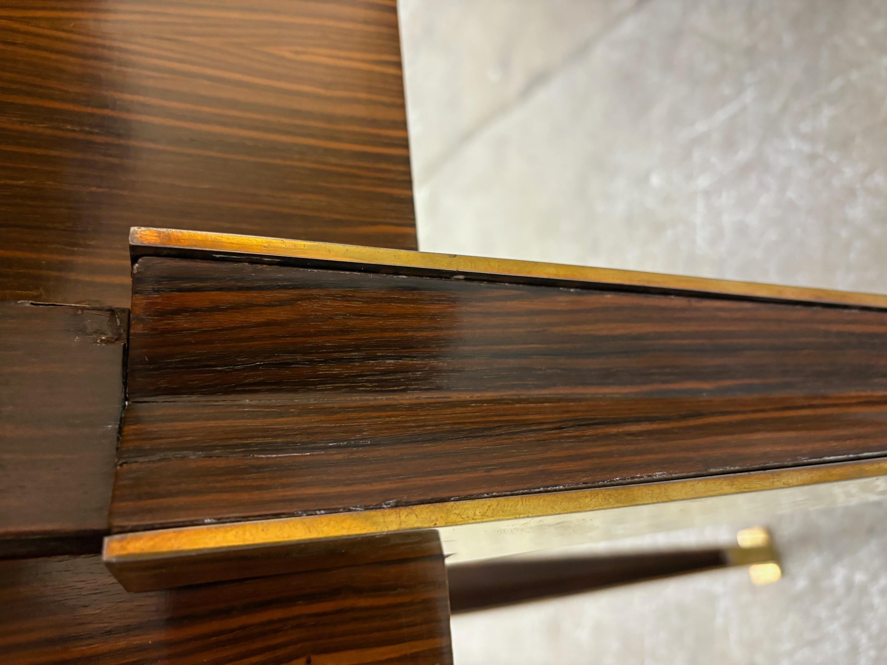 Macassar and Bronze Desk Attributed to Marc Du plantier For Sale 9