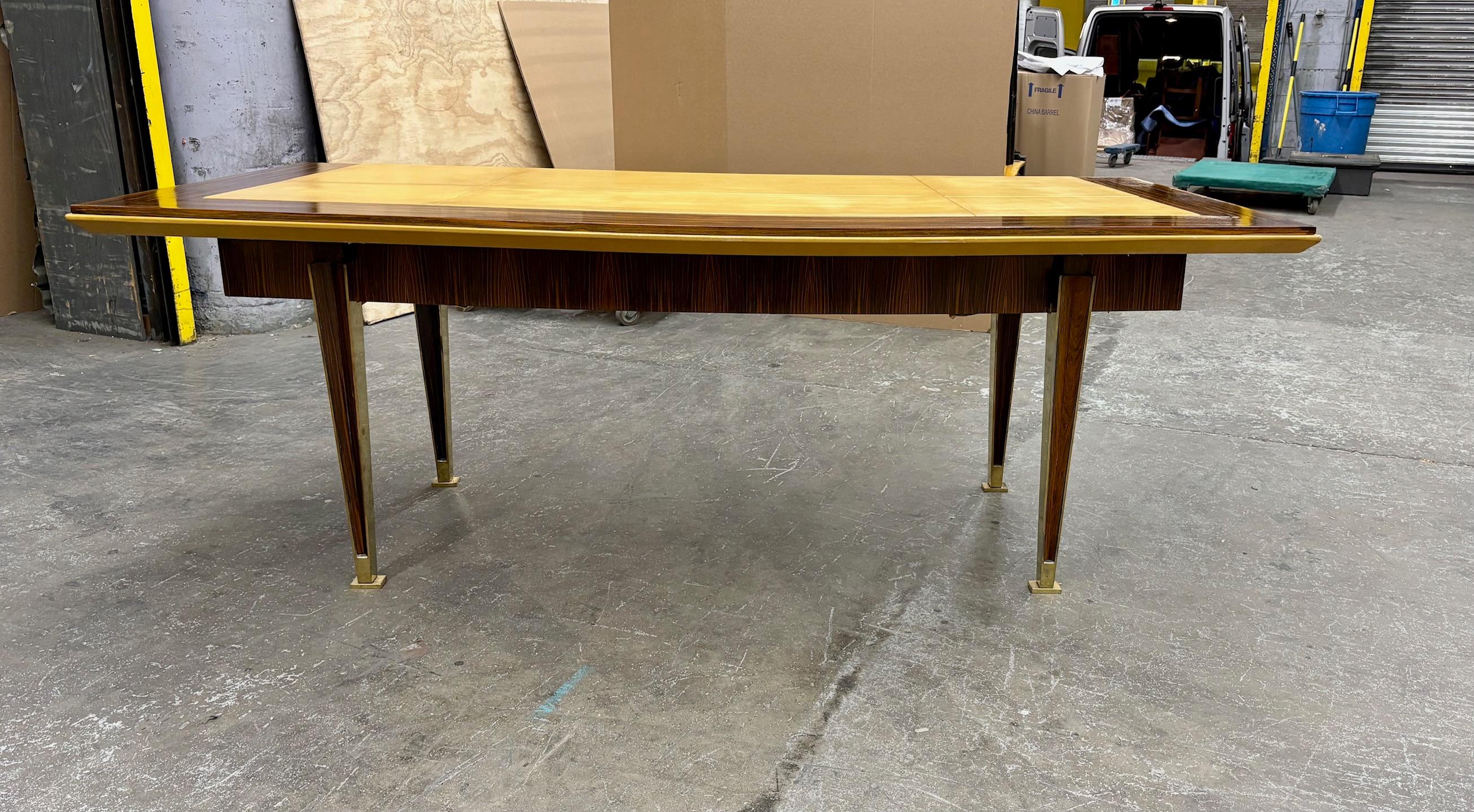 Macassar and Bronze Desk Attributed to Marc Du plantier For Sale 11