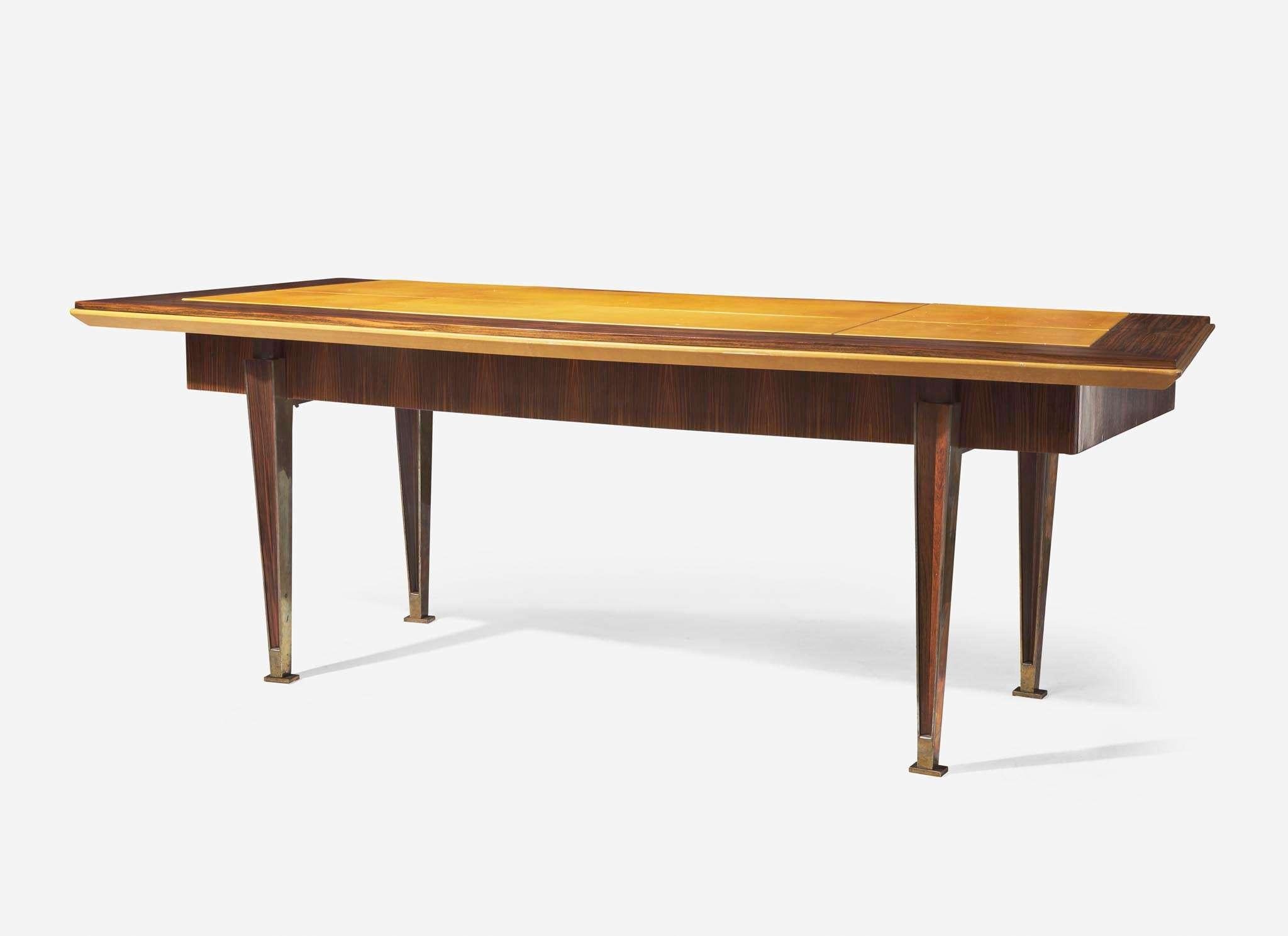 Art Deco Macassar and Bronze Desk Attributed to Marc Du plantier For Sale