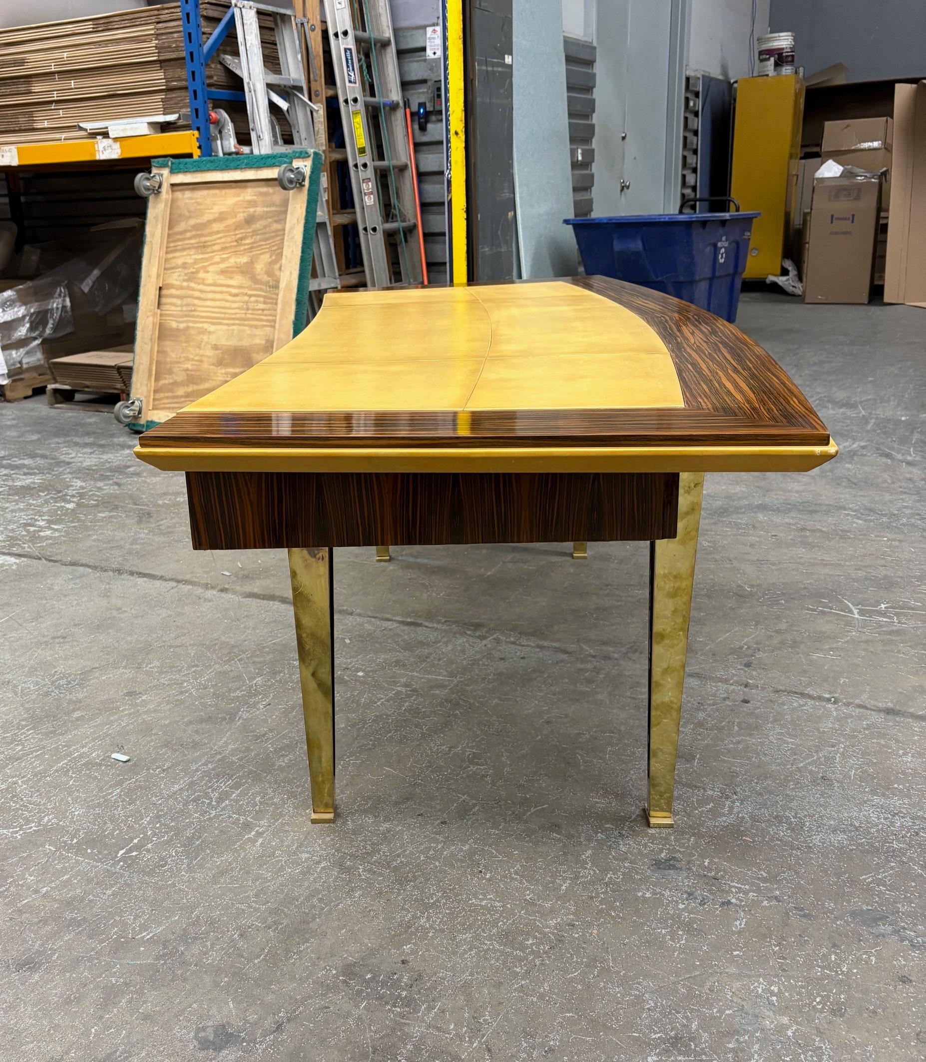 Macassar and Bronze Desk Attributed to Marc Du plantier For Sale 2