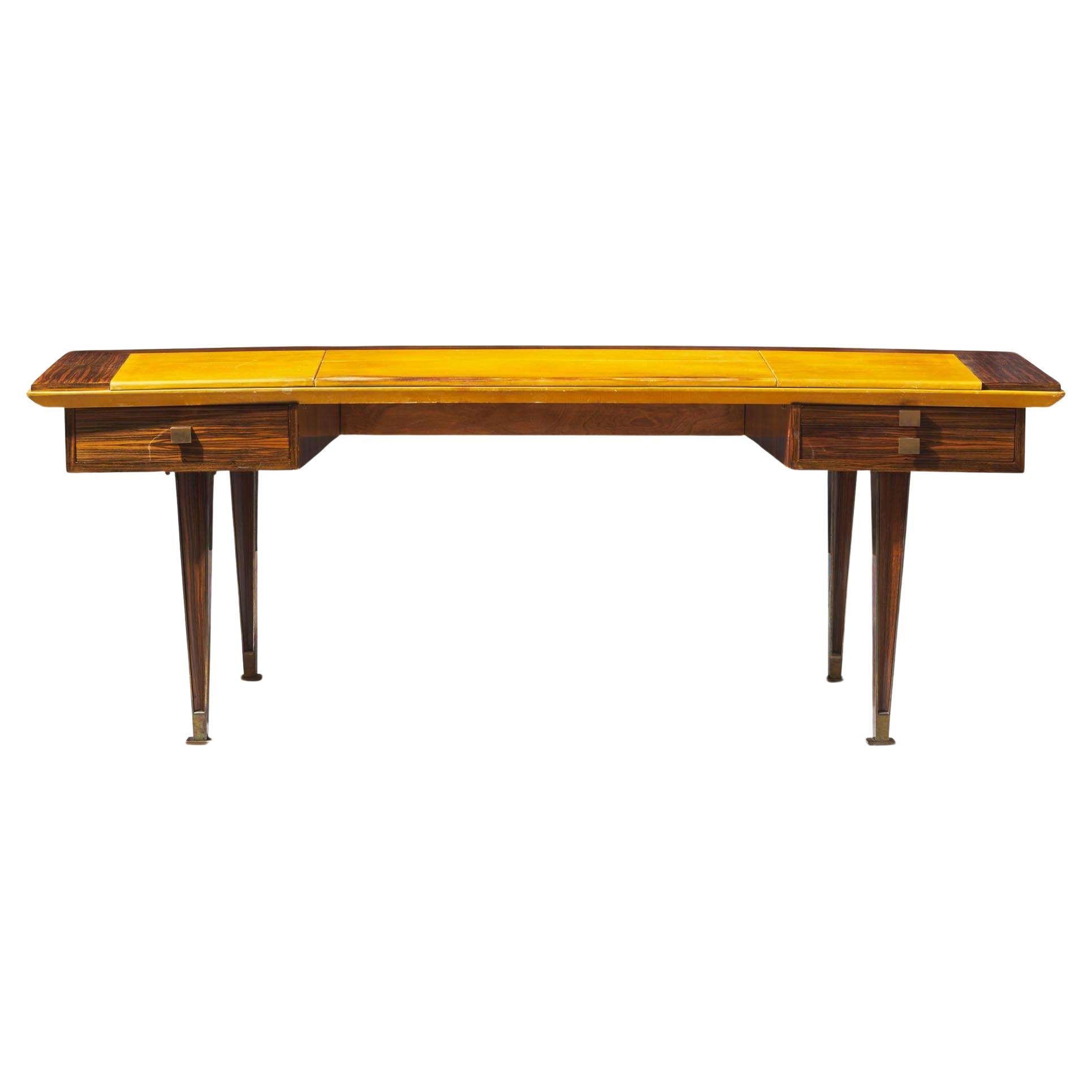 Bureau en macassar et bronze attribué à Marc Du plantier