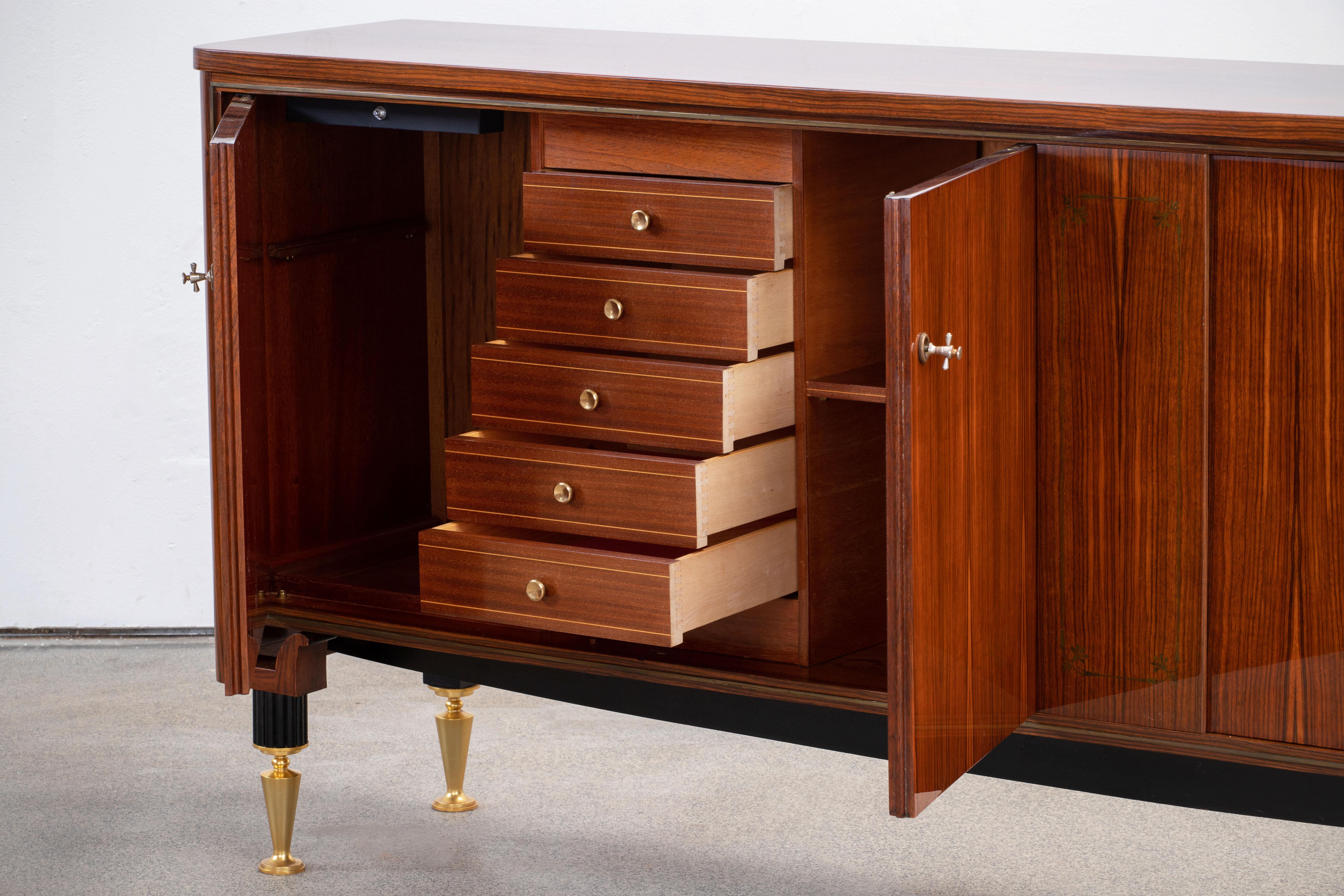 Macassar Art Deco Sideboard, France, 1940s In Good Condition In Kaštel Sućurac, Splitsko-dalmatinska županija
