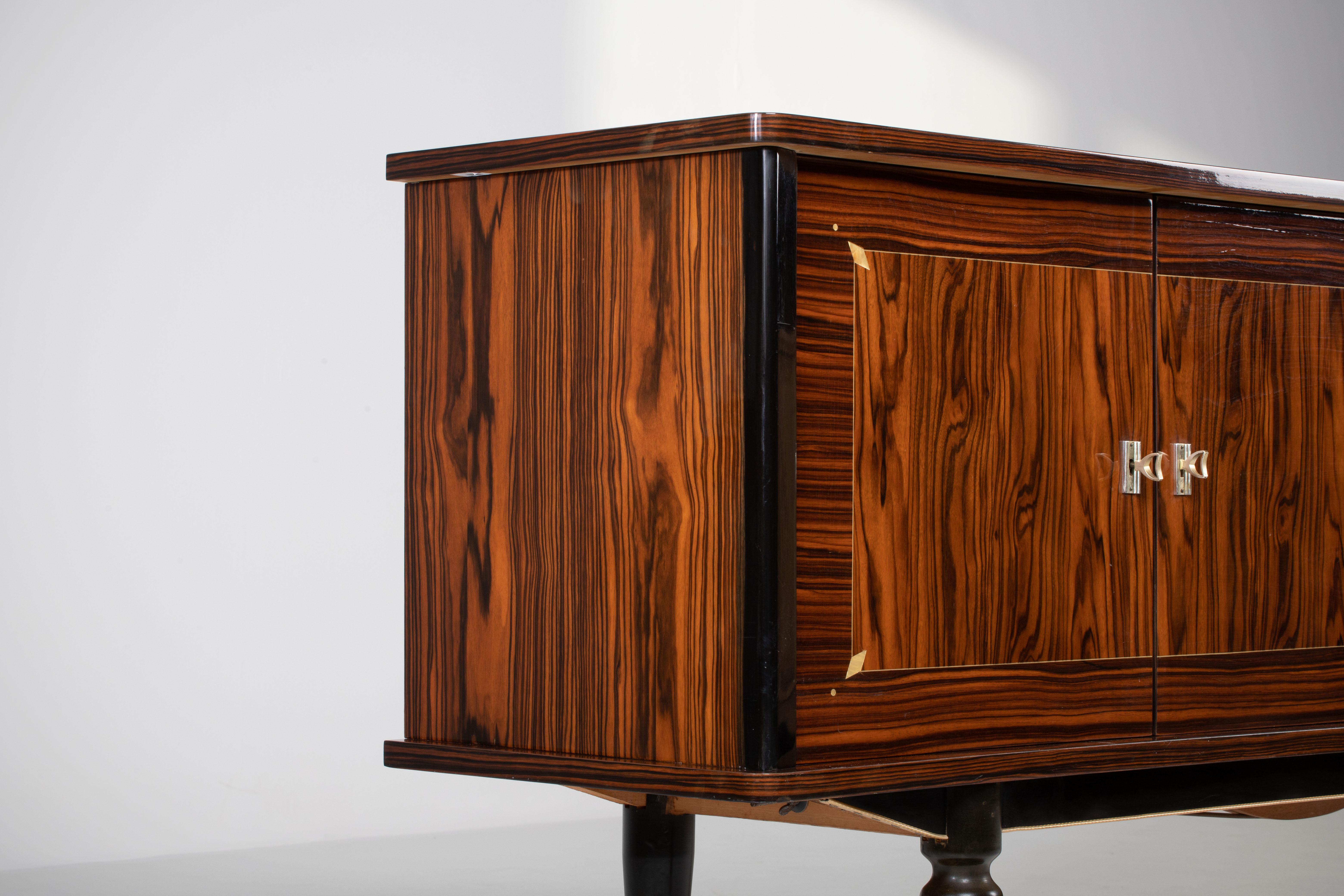 Macassar Art Deco Sideboard, France, 1940s 1