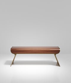 Macassar Bench with Bronze-Patina Brass Details by Kifu Paris