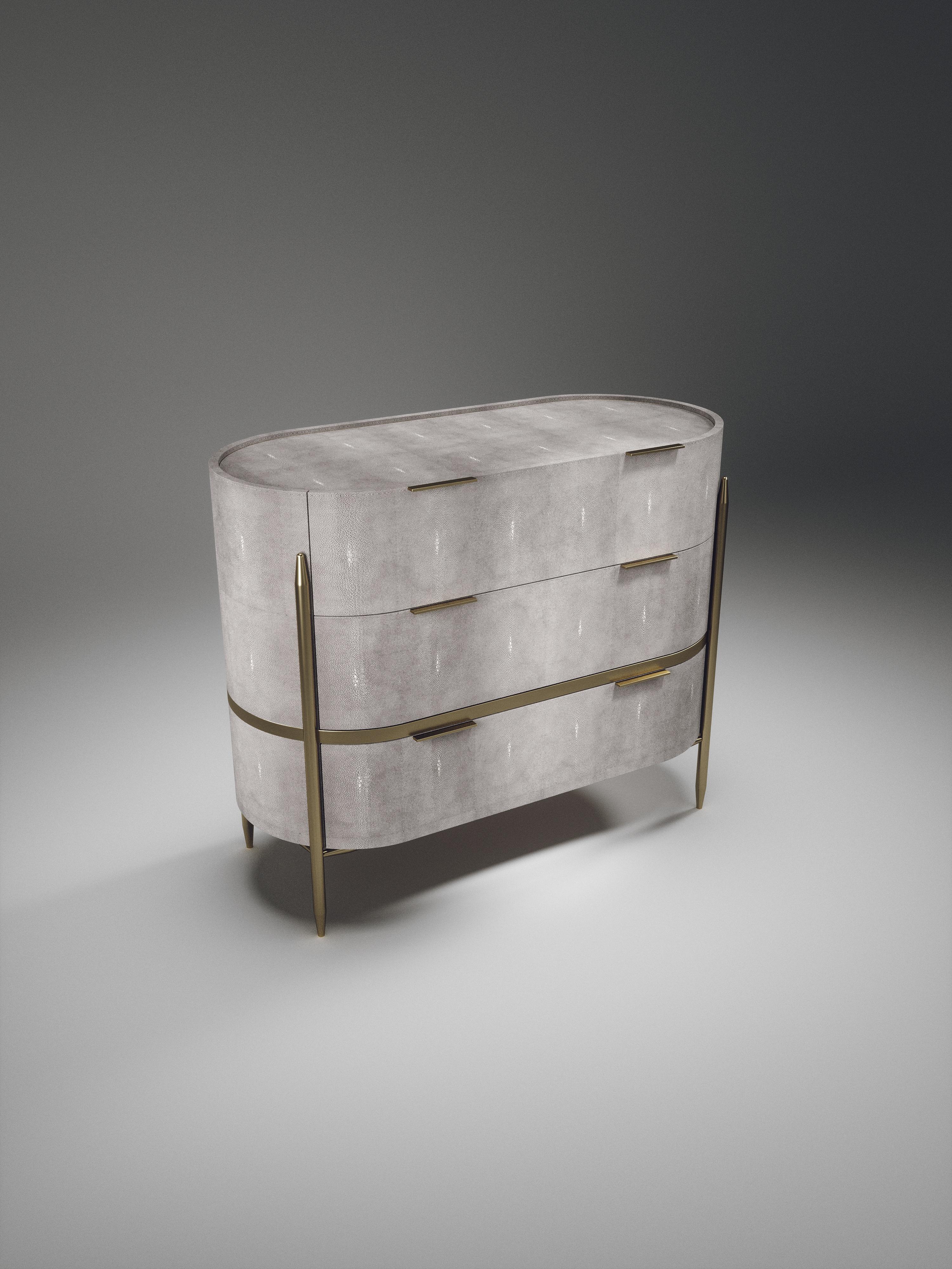 Cassettiera Macassar con inserti in ottone di Kifu Paris in vendita 6