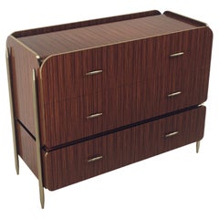 Macassar Chest of Drawers with Brass Accents by Kifu Paris