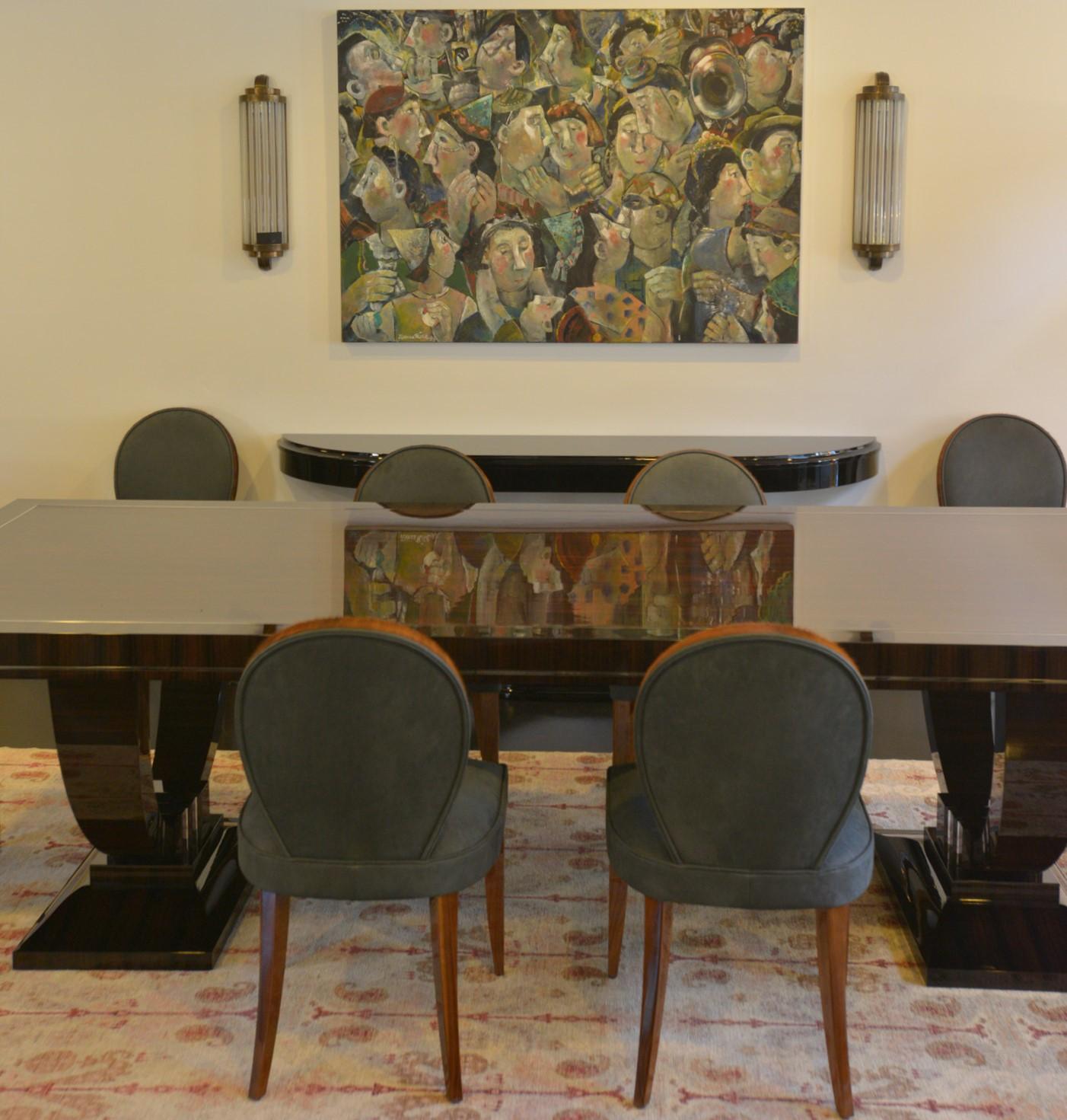 Macassar Custom Dining or Conference Table by Cygal Art Deco, Made in Germany In New Condition For Sale In West Hollywood , CA