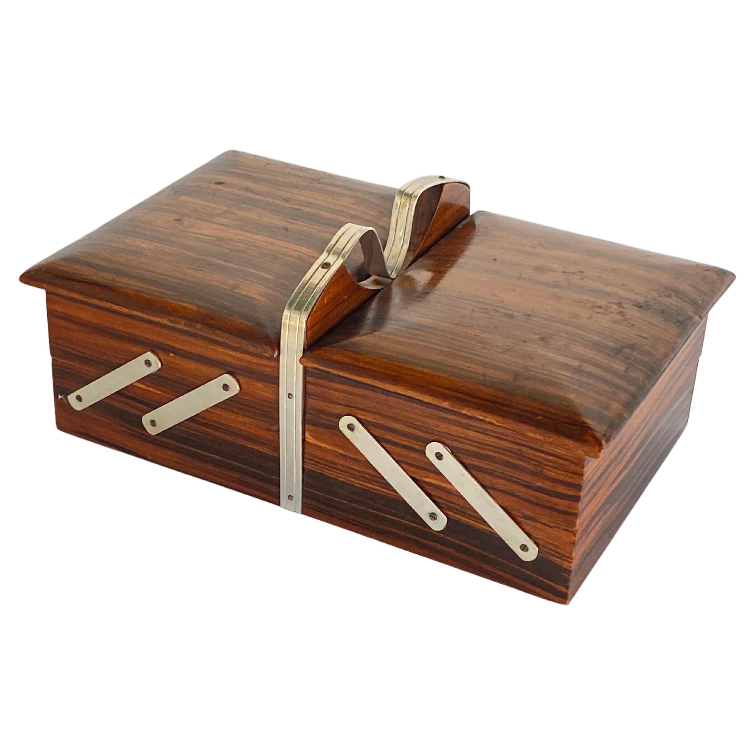 Macassar Ebony and Satin Wood Game Box, France 1940, Brown Color For Sale  at 1stDibs