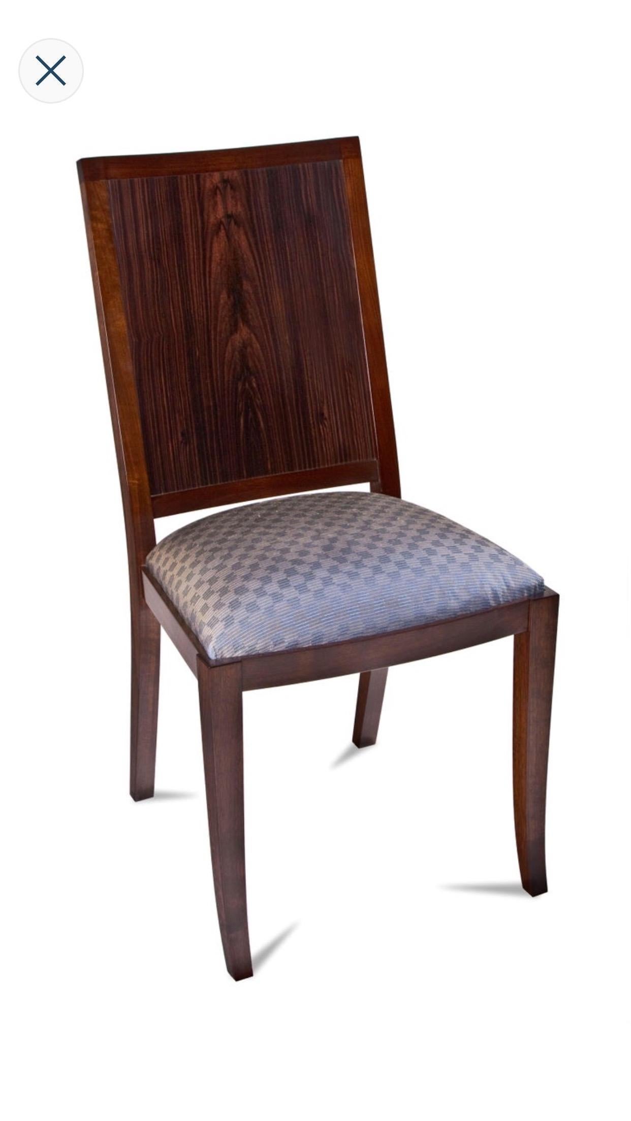 Macassar Ebony and Walnut Dining Chairs In Excellent Condition For Sale In Wilton, CT