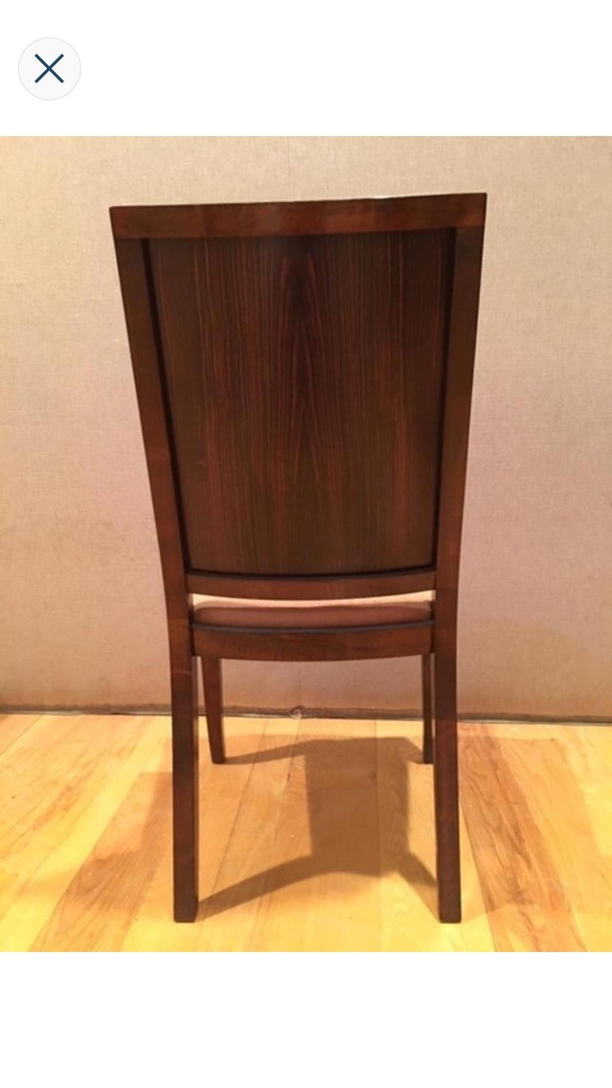 Macassar Ebony and Walnut Dining Chairs For Sale 1