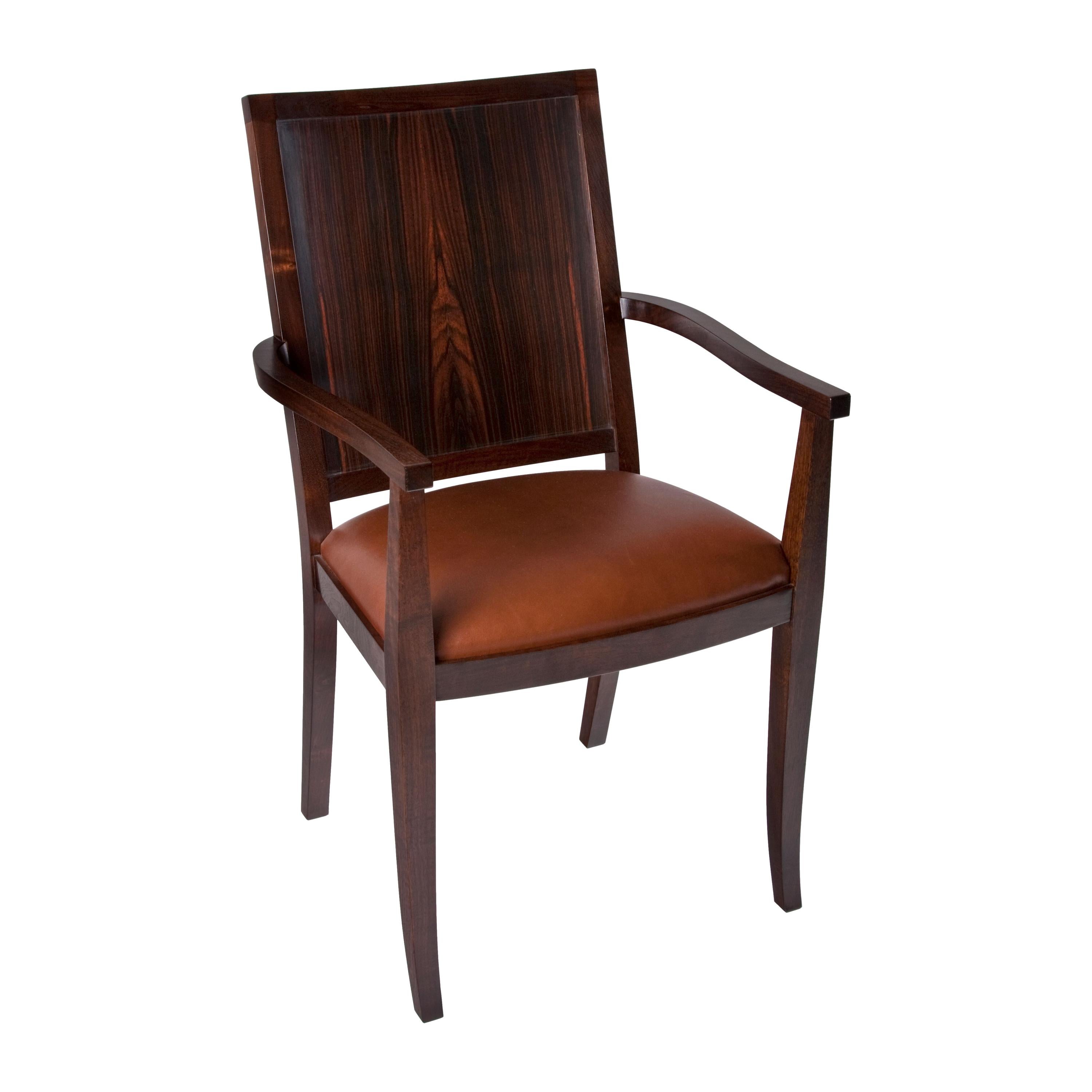 Macassar Ebony and Walnut Dining Chairs For Sale
