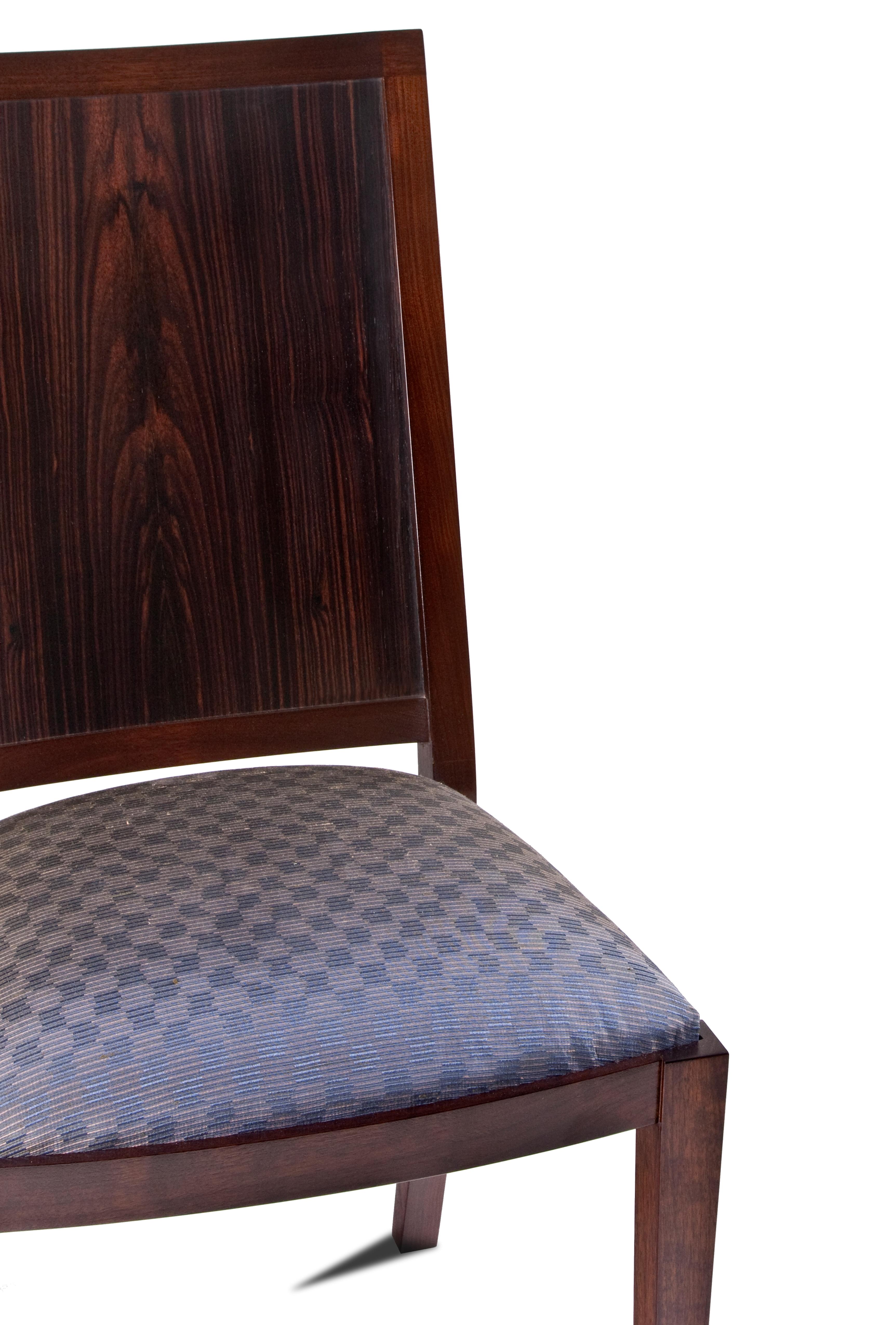 American Macassar Ebony and Walnut Side Chair in Fabric or Leather For Sale