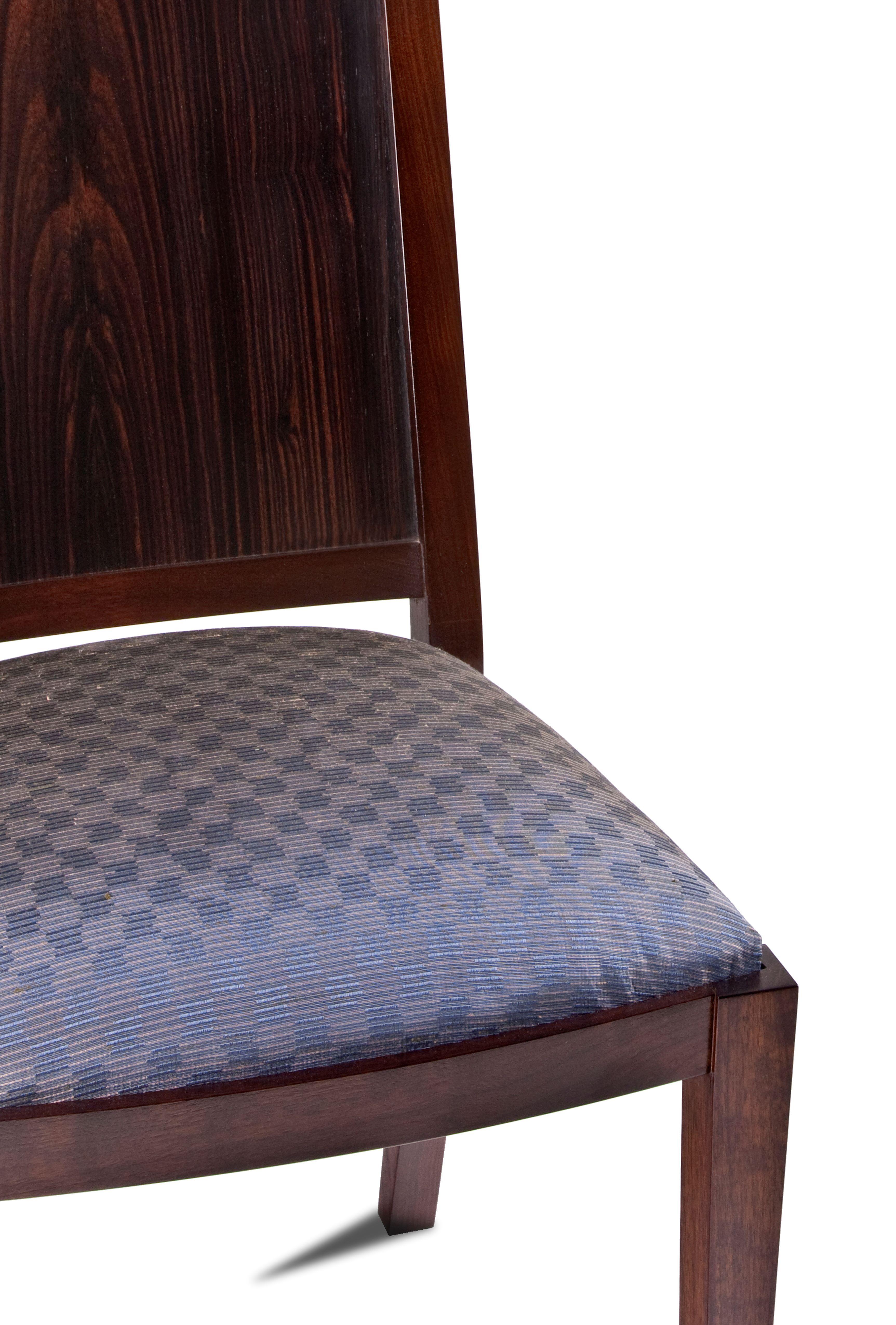 Woodwork Macassar Ebony and Walnut Side Chair in Fabric or Leather For Sale