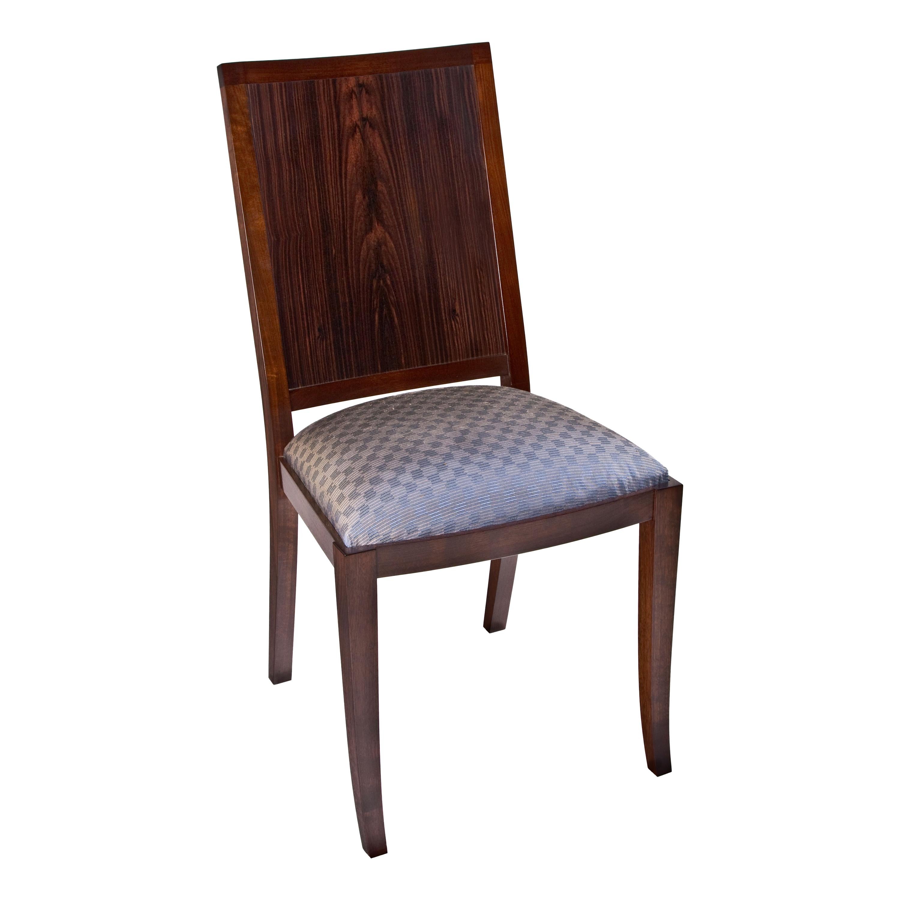 Macassar Ebony and Walnut Side Chair in Fabric or Leather For Sale