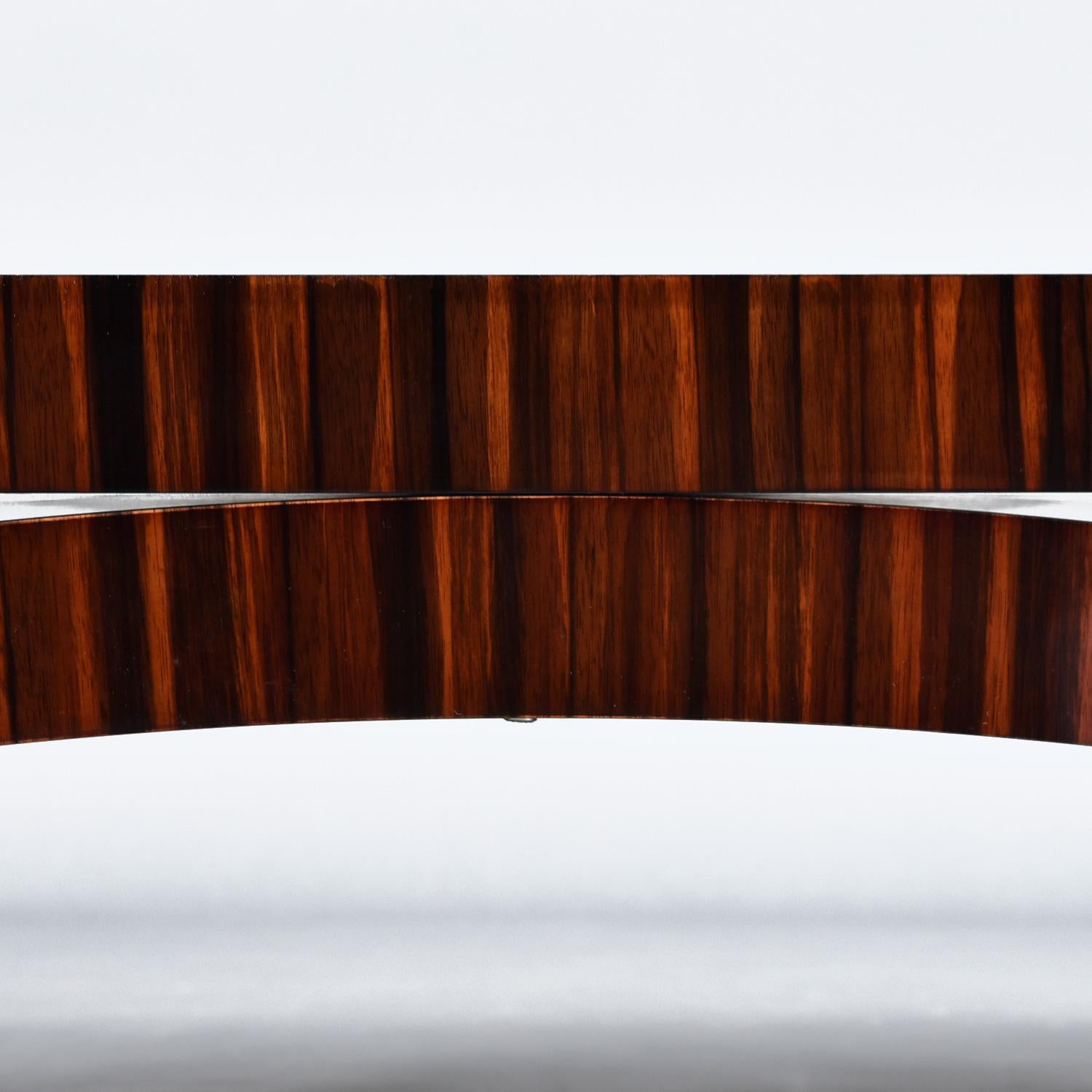 Bois de feuillus Table basse en arc d'ébène de Macassar de Michael Vanderbyl pour Boiler Domicile en vente