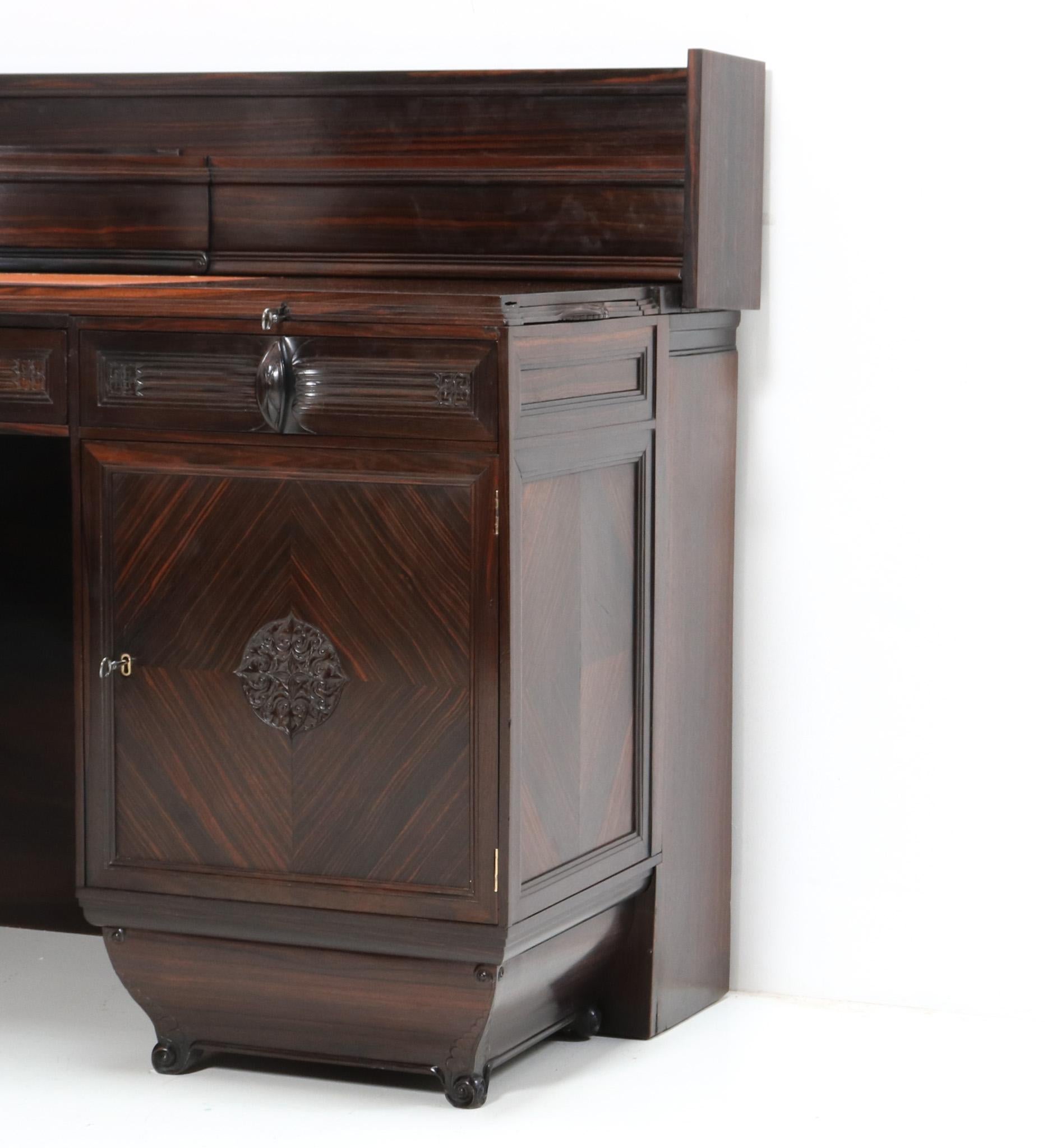 Macassar Ebony Art Deco Amsterdamse School Desk by Daniel van Dorp for Reens 6