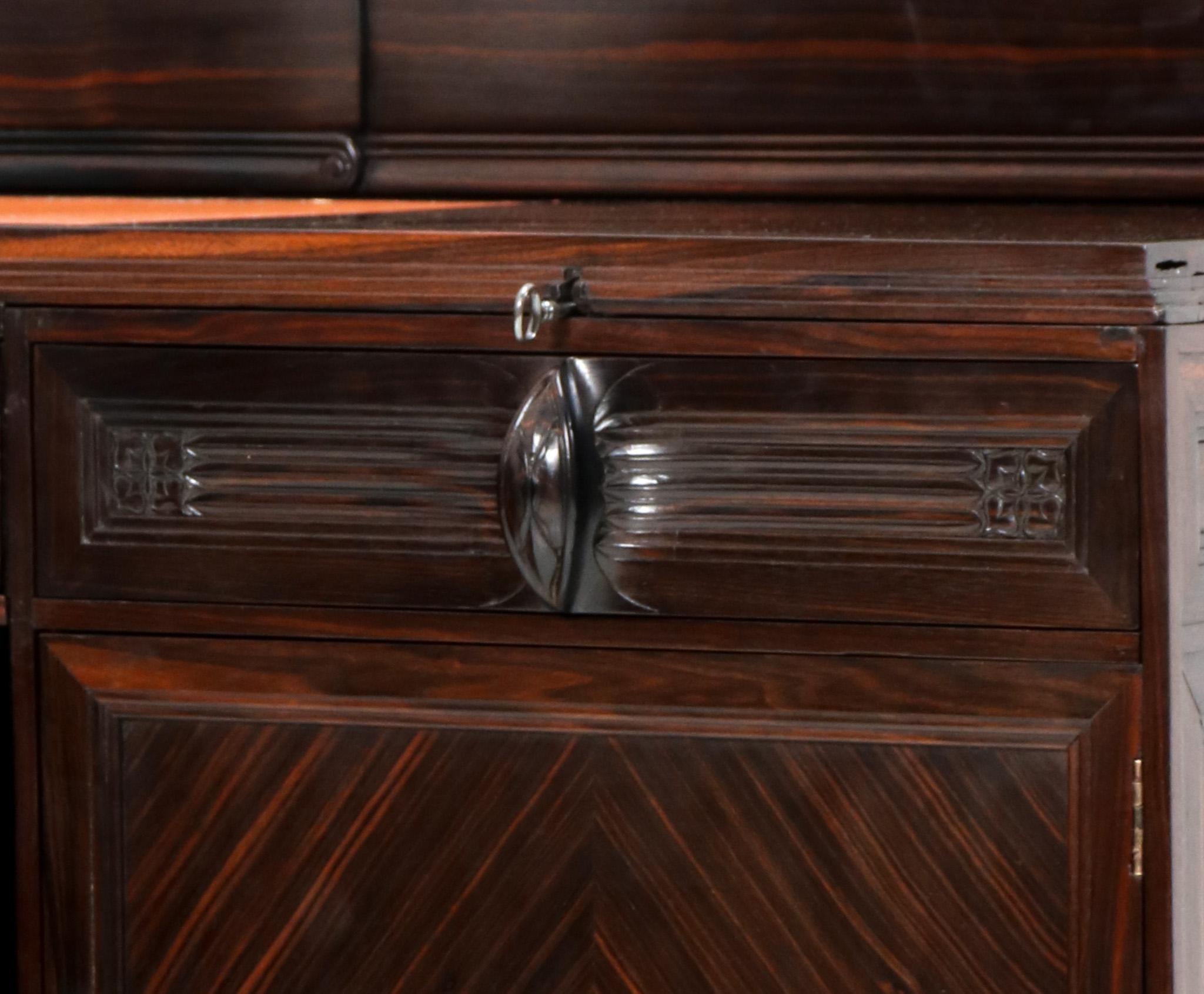 Macassar Ebony Art Deco Amsterdamse School Desk by Daniel van Dorp for Reens 7