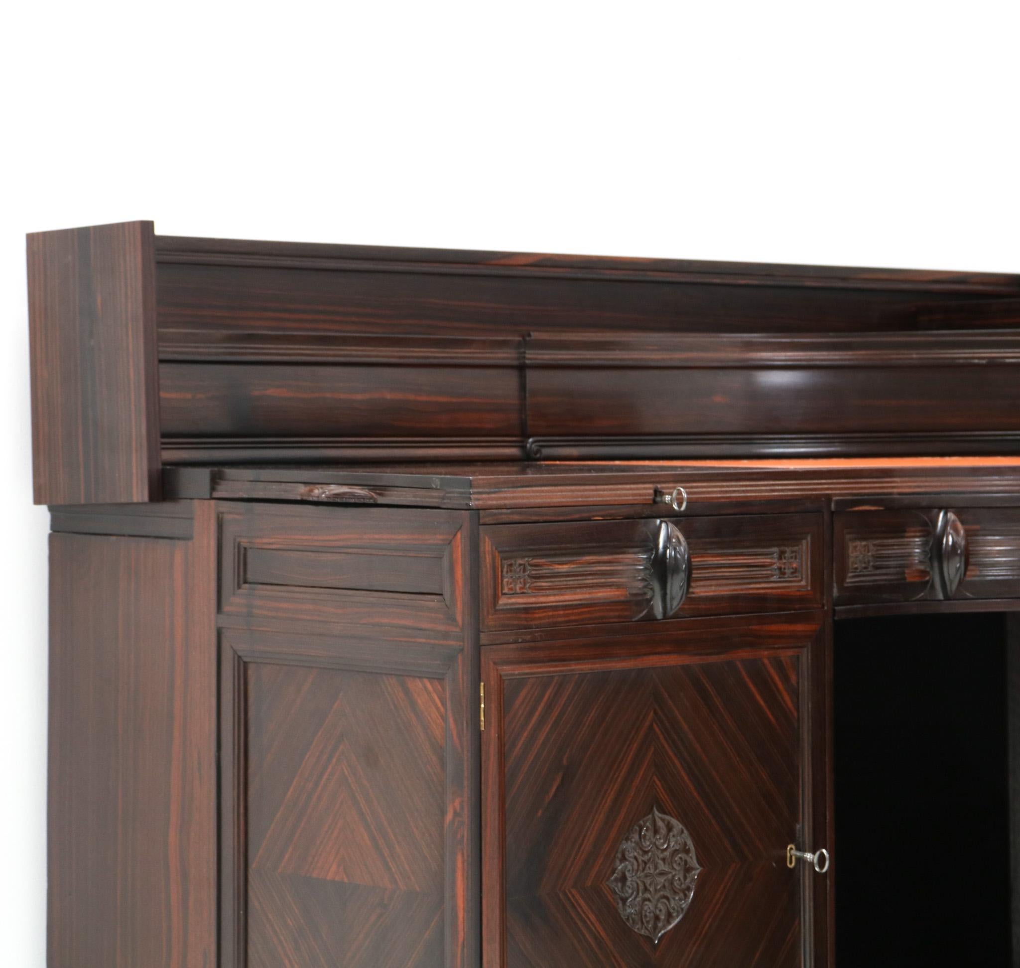 Macassar Ebony Art Deco Amsterdamse School Desk by Daniel van Dorp for Reens 9