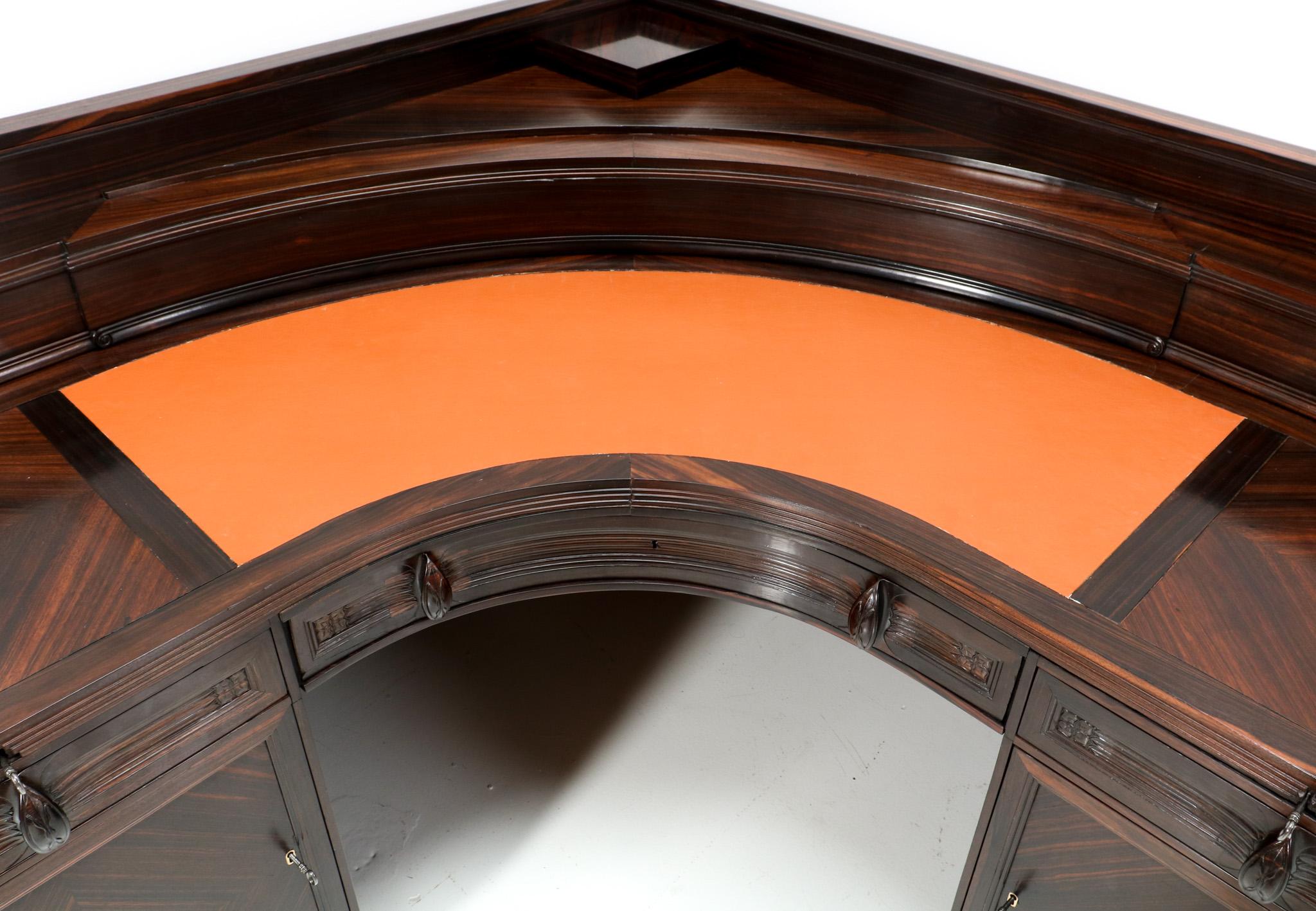 Macassar Ebony Art Deco Amsterdamse School Desk by Daniel van Dorp for Reens 2