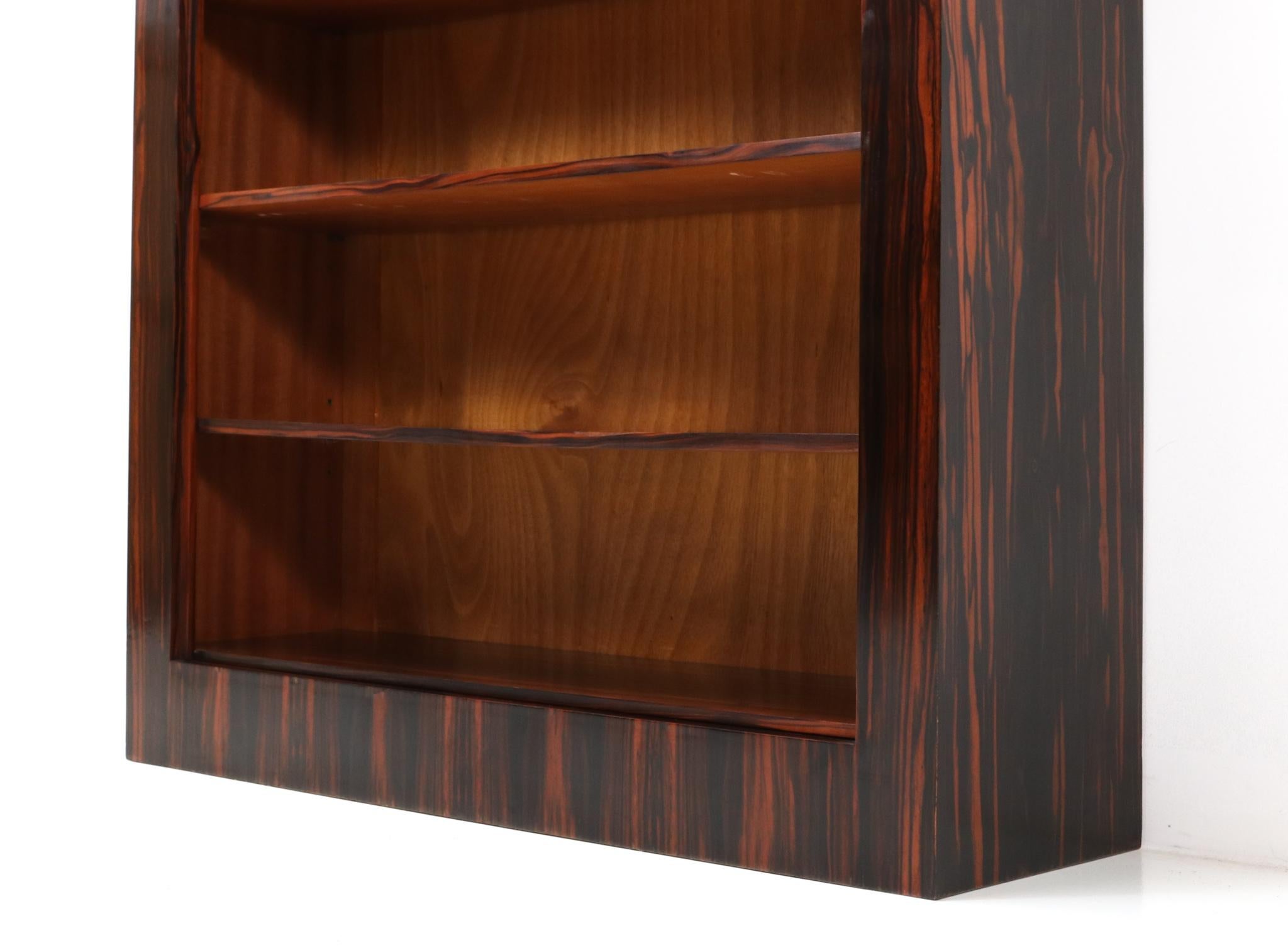 Macassar Ebony Art Deco Modernist Bookcase by Hendrik Wouda for Pander, 1920s In Good Condition In Amsterdam, NL
