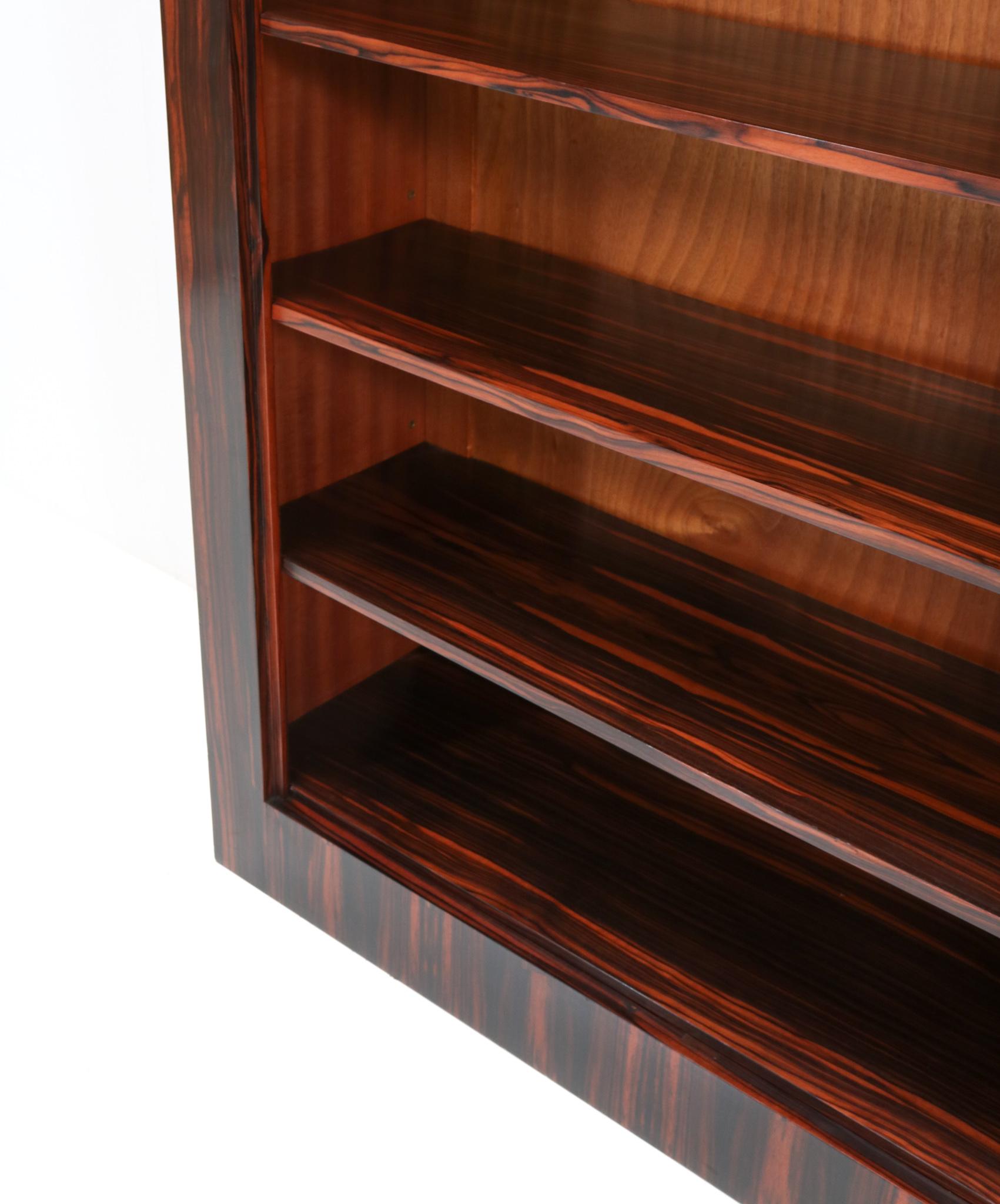 Early 20th Century Macassar Ebony Art Deco Modernist Bookcase by Hendrik Wouda for Pander, 1920s