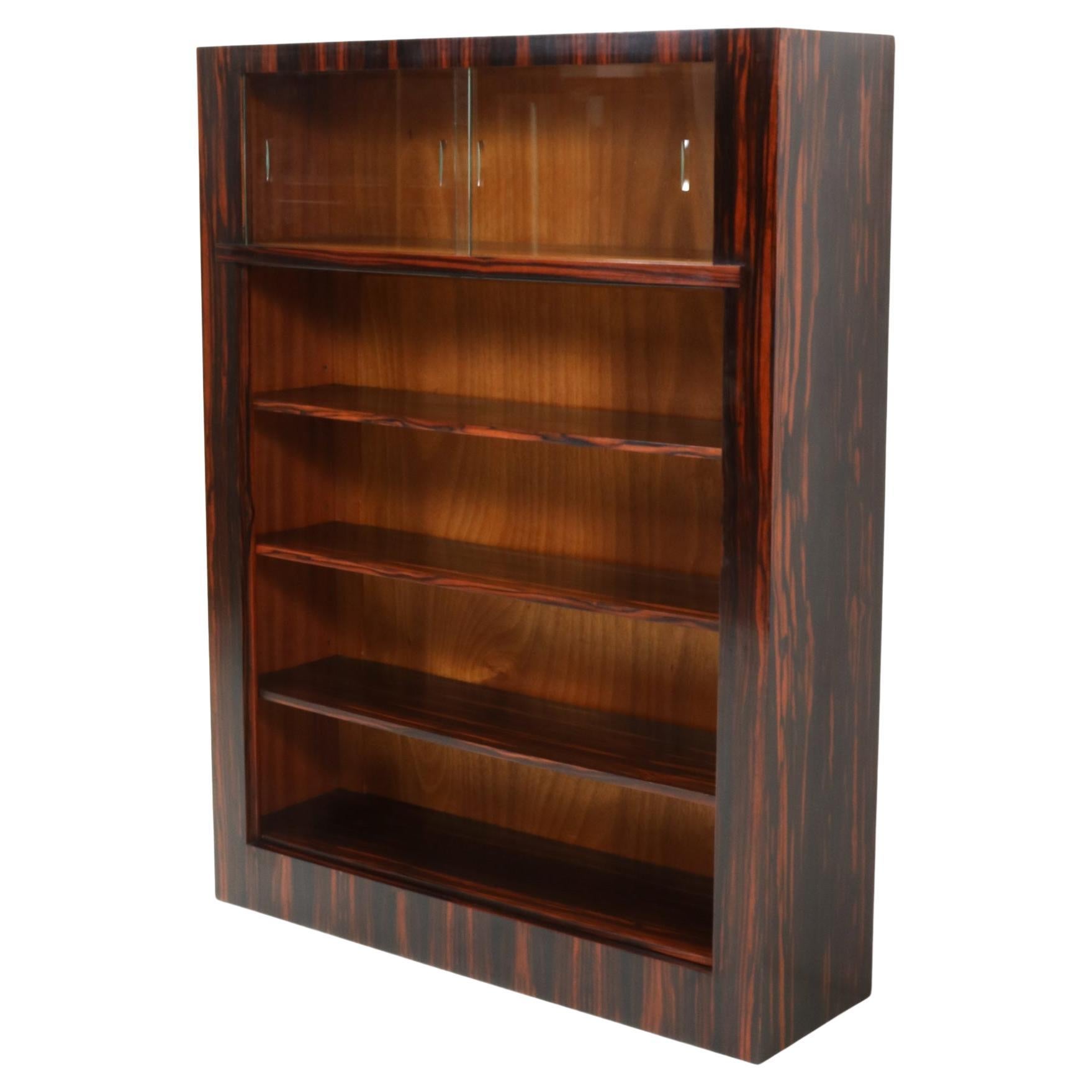 Macassar Ebony Art Deco Modernist Bookcase by Hendrik Wouda for Pander, 1920s