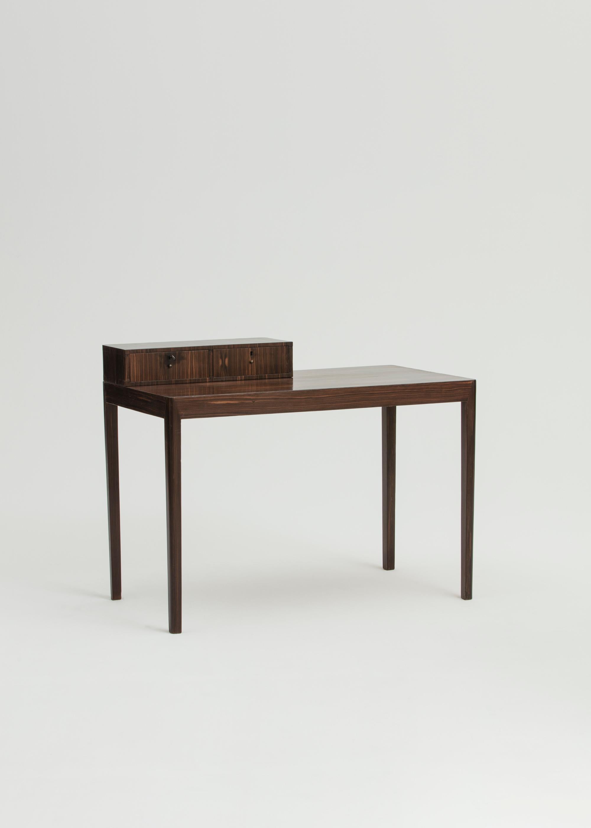 Veneer Macassar Ebony Desk by Margareta Köhler For Sale