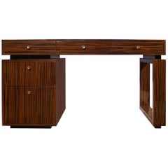 Macassar Ebony Desk with Bronze Pulls