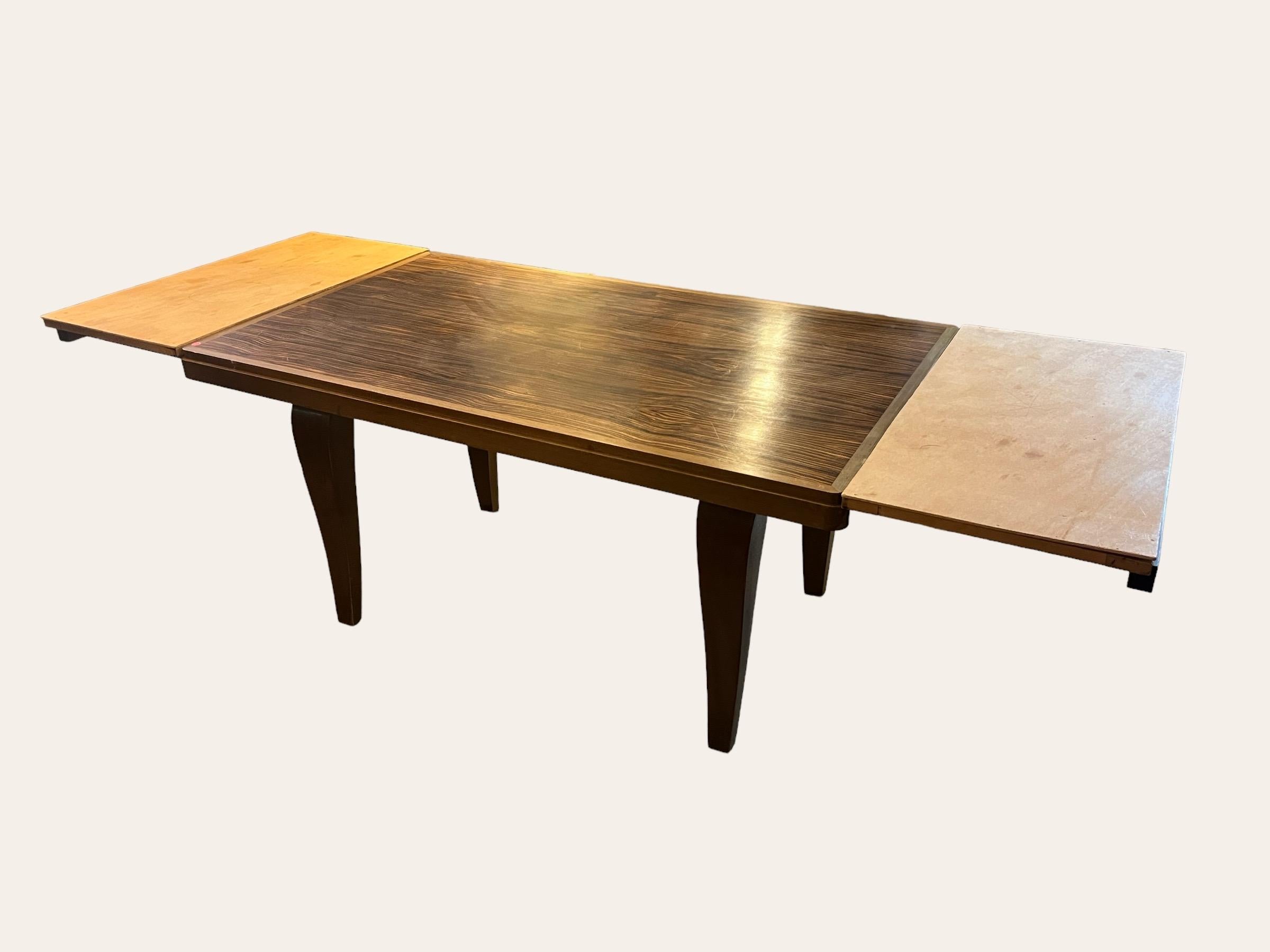 Macassar Ebony Dining Table with Leaves For Sale 3