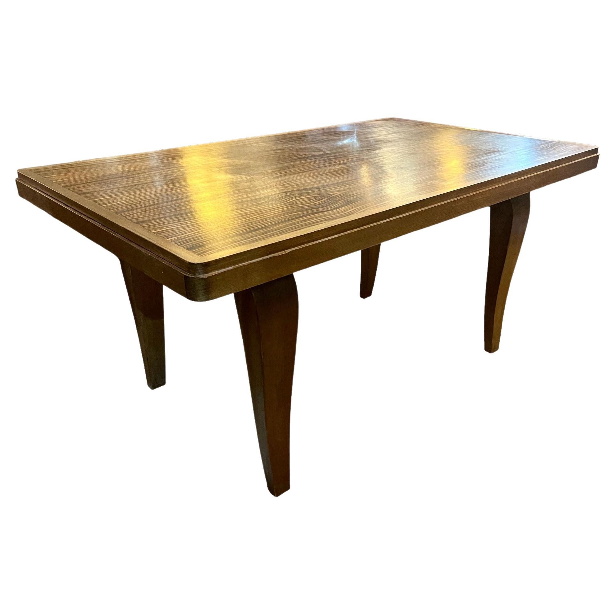 Macassar Ebony Dining Table with Leaves For Sale