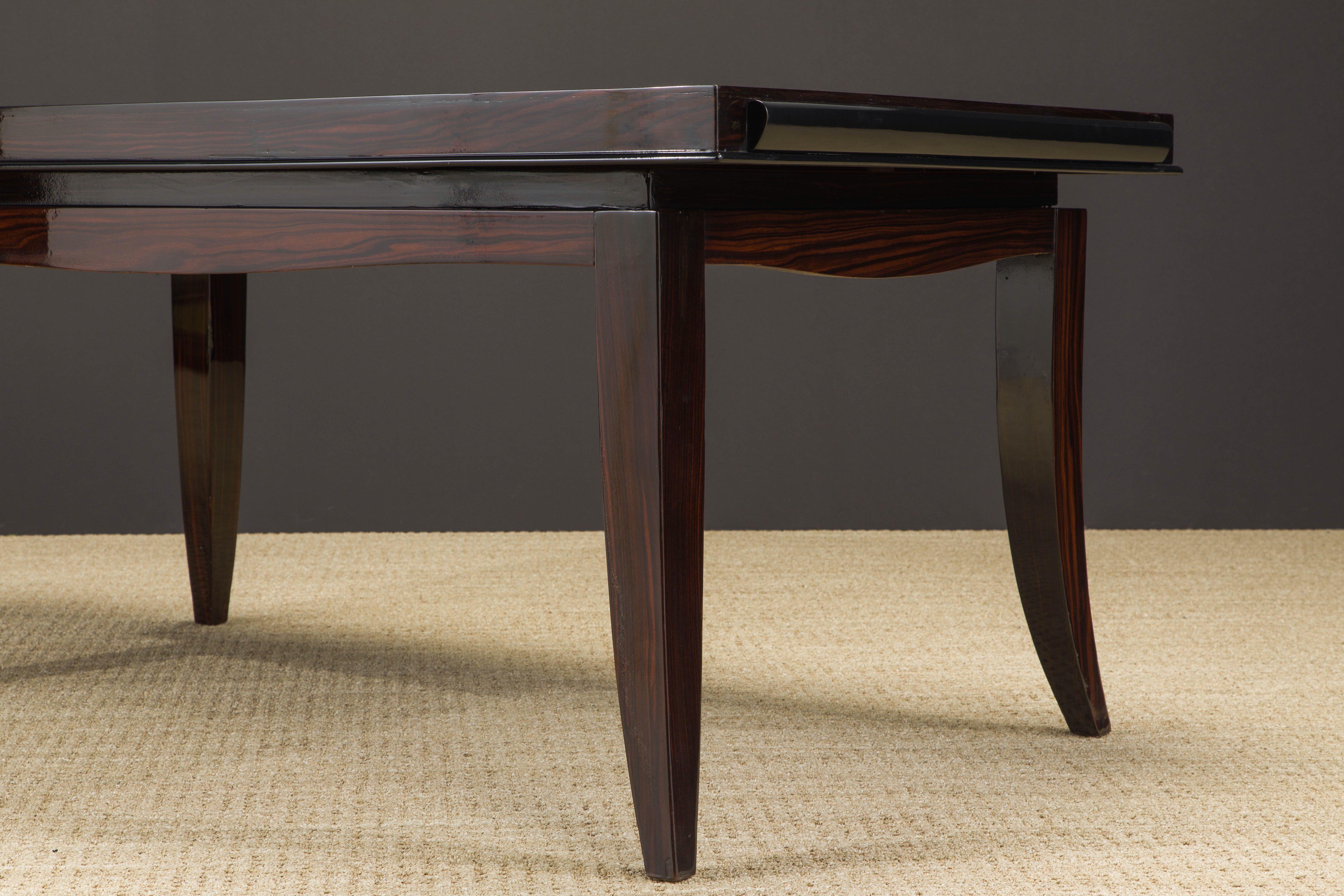 Macassar Ebony French Art Deco Dining Table in the style of Dominique, c. 1940 For Sale 4